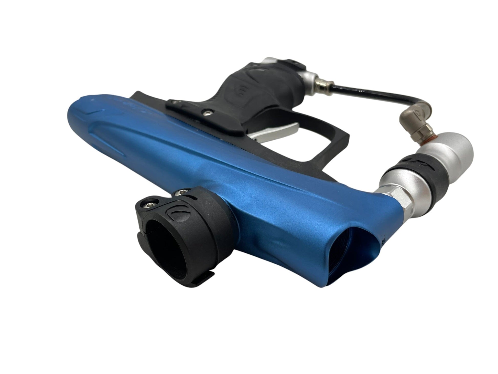 Used DYE RIZE CZR+ - BLUE/BLACK DUST/SILVER + UL-I Barrel Paintball Gun from CPXBrosPaintball Buy/Sell/Trade Paintball Markers, New Paintball Guns, Paintball Hoppers, Paintball Masks, and Hormesis Headbands