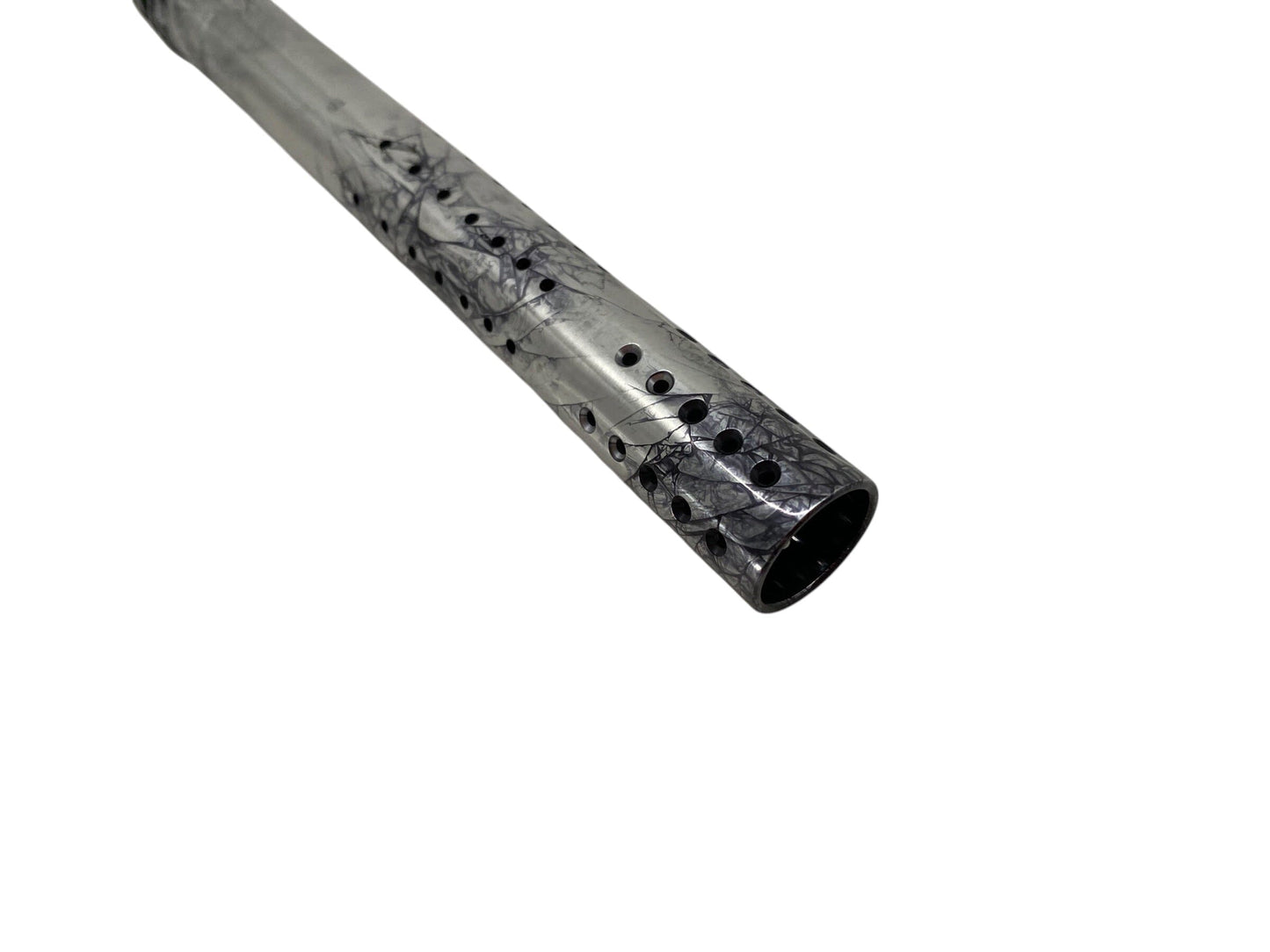 Used Dye UL-I Barrel Tip “14 : Gloss Silver Black Swirl Paintball Gun from CPXBrosPaintball Buy/Sell/Trade Paintball Markers, New Paintball Guns, Paintball Hoppers, Paintball Masks, and Hormesis Headbands