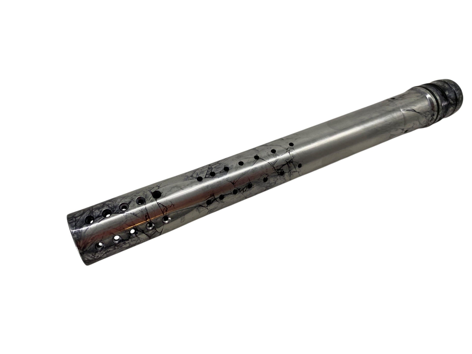 Used Dye UL-I Barrel Tip “14 : Gloss Silver Black Swirl Paintball Gun from CPXBrosPaintball Buy/Sell/Trade Paintball Markers, New Paintball Guns, Paintball Hoppers, Paintball Masks, and Hormesis Headbands