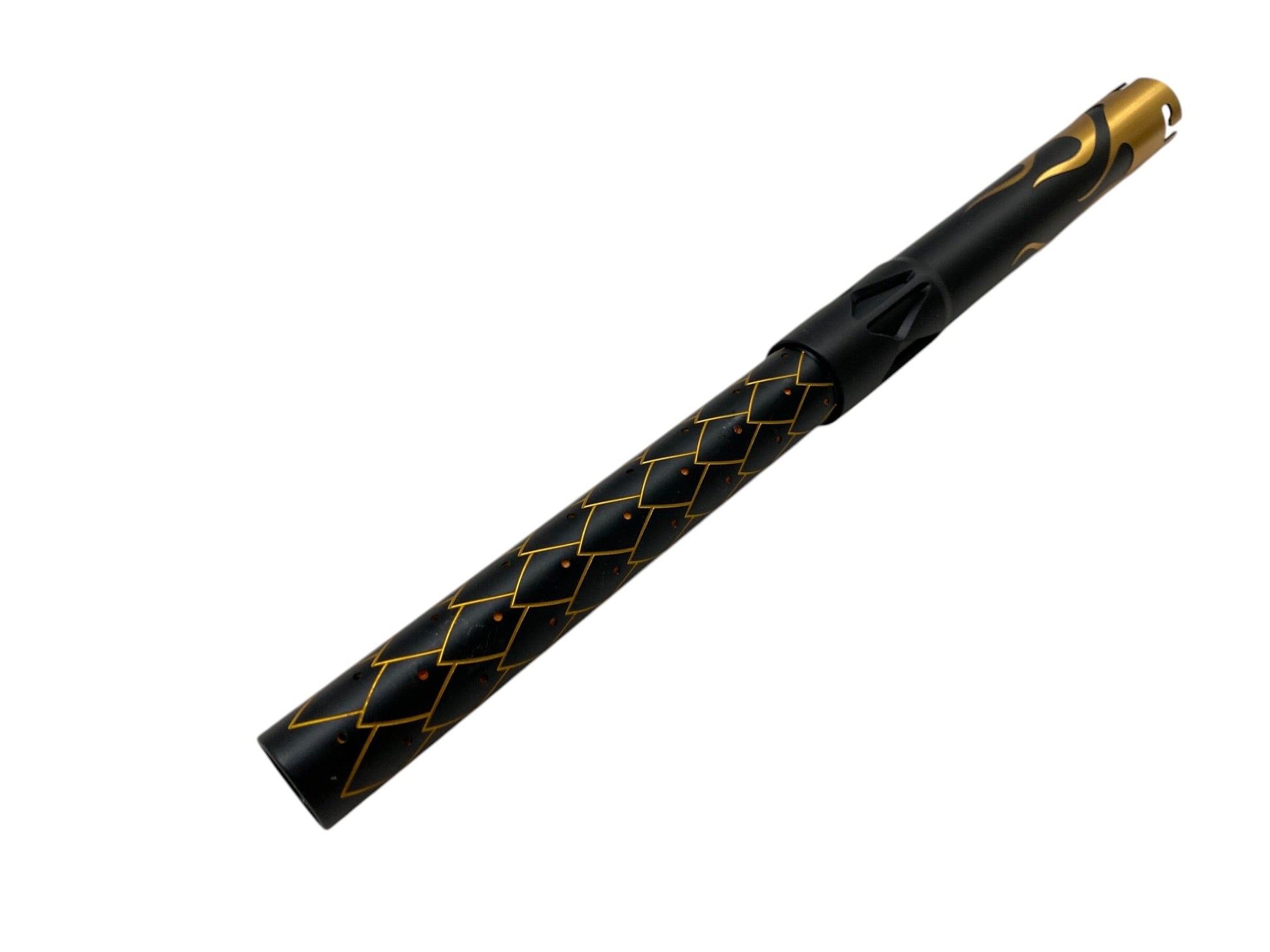 Used Dynasty Acculock Barrel Flame Gold/Gold Scales Paintball Gun from CPXBrosPaintball Buy/Sell/Trade Paintball Markers, New Paintball Guns, Paintball Hoppers, Paintball Masks, and Hormesis Headbands