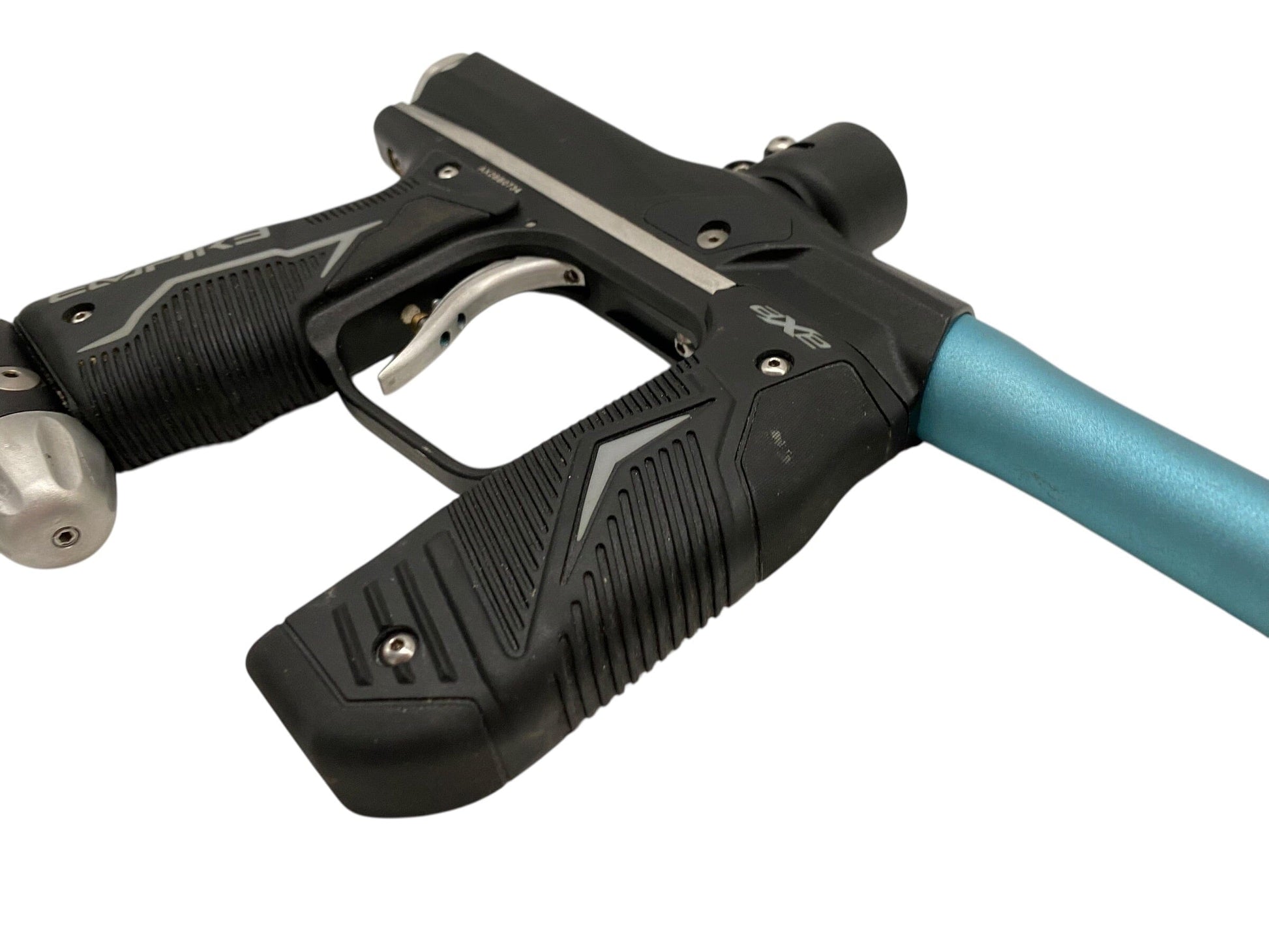 Used Empire Axe 2.0 Black / Silver / Blue Paintball Gun Paintball Gun from CPXBrosPaintball Buy/Sell/Trade Paintball Markers, New Paintball Guns, Paintball Hoppers, Paintball Masks, and Hormesis Headbands