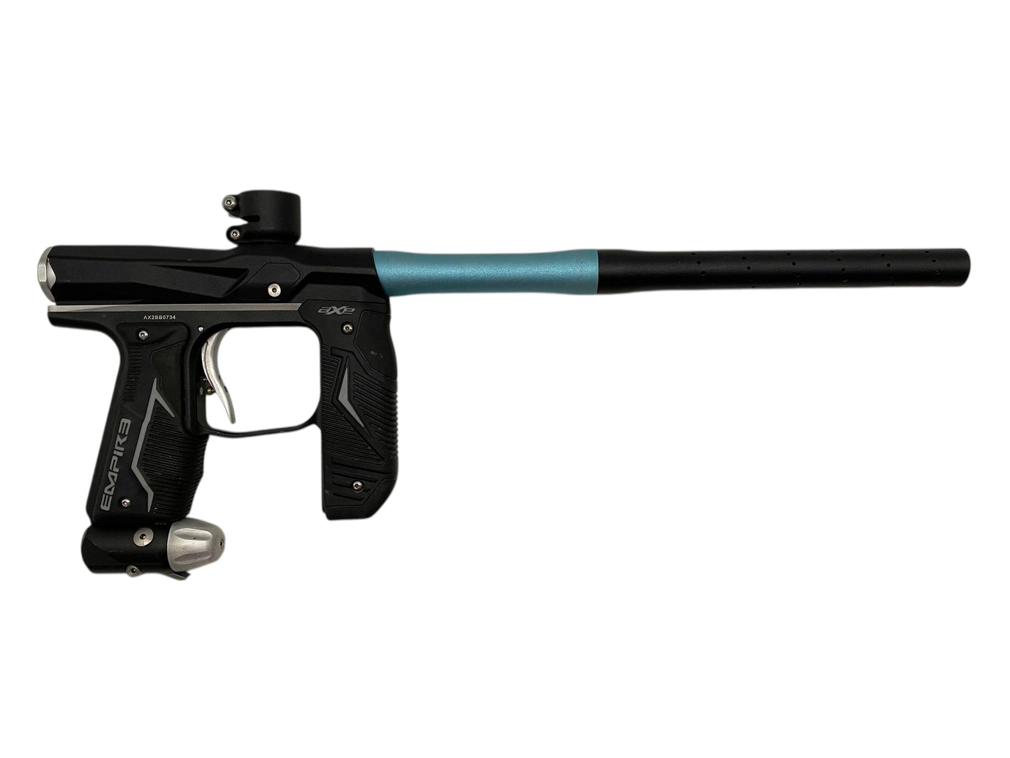 Used Empire Axe 2.0 Black / Silver / Blue Paintball Gun Paintball Gun from CPXBrosPaintball Buy/Sell/Trade Paintball Markers, New Paintball Guns, Paintball Hoppers, Paintball Masks, and Hormesis Headbands