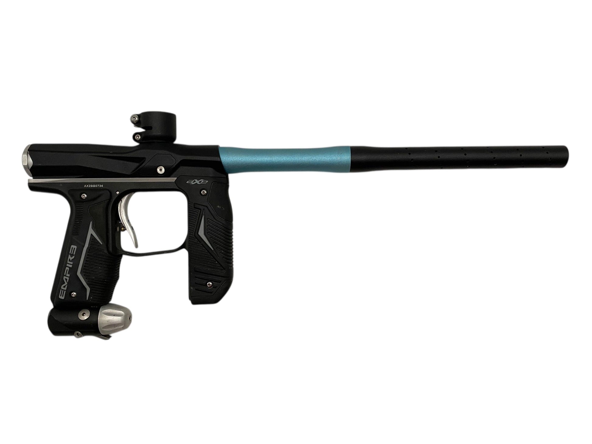 Used Empire Axe 2.0 Black / Silver / Blue Paintball Gun Paintball Gun from CPXBrosPaintball Buy/Sell/Trade Paintball Markers, New Paintball Guns, Paintball Hoppers, Paintball Masks, and Hormesis Headbands