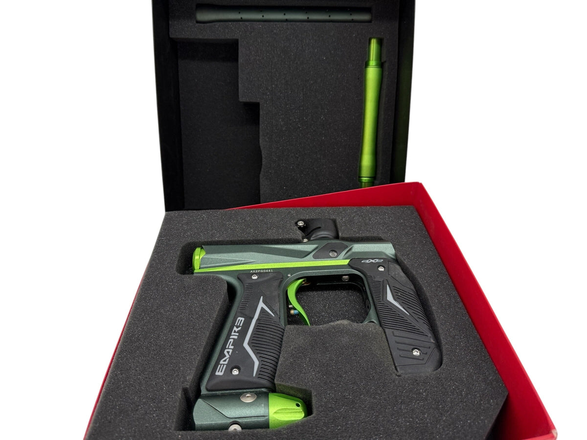 Used Empire Axe 2.0 Dust BRG/Neon Green Paintball Gun Paintball Gun from CPXBrosPaintball Buy/Sell/Trade Paintball Markers, New Paintball Guns, Paintball Hoppers, Paintball Masks, and Hormesis Headbands