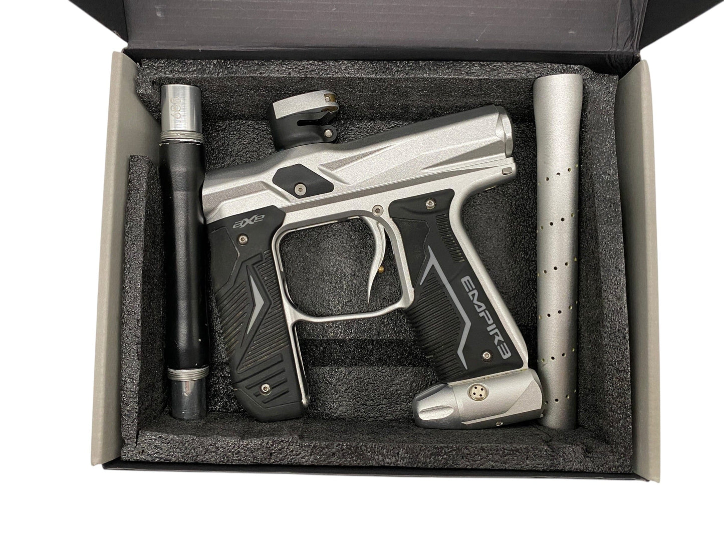 Used Empire Axe 2.0 Silver/Black Paintball Gun Paintball Gun from CPXBrosPaintball Buy/Sell/Trade Paintball Markers, New Paintball Guns, Paintball Hoppers, Paintball Masks, and Hormesis Headbands