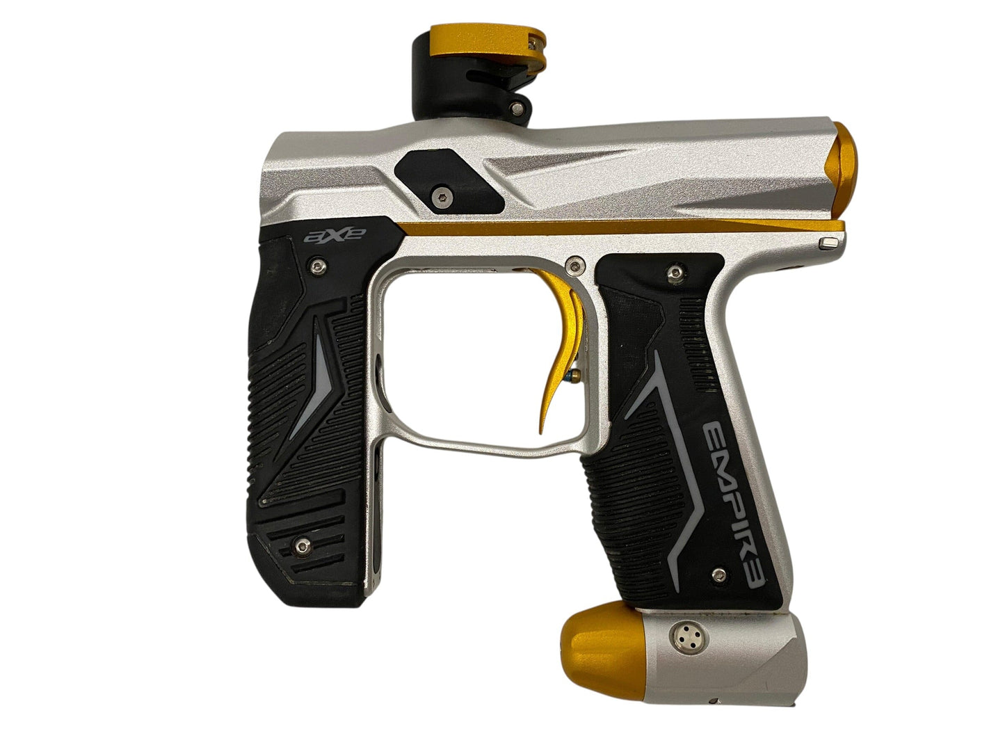 Used Empire AXE 2.0 Silver/Gold Paintball Gun Paintball Gun from CPXBrosPaintball Buy/Sell/Trade Paintball Markers, New Paintball Guns, Paintball Hoppers, Paintball Masks, and Hormesis Headbands