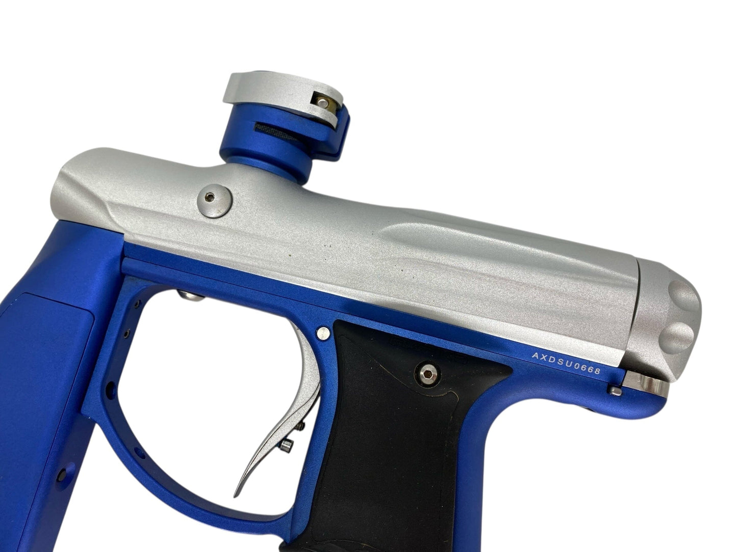 Used Empire Axe Paintball Gun Silver/Blue Paintball Gun from CPXBrosPaintball Buy/Sell/Trade Paintball Markers, New Paintball Guns, Paintball Hoppers, Paintball Masks, and Hormesis Headbands