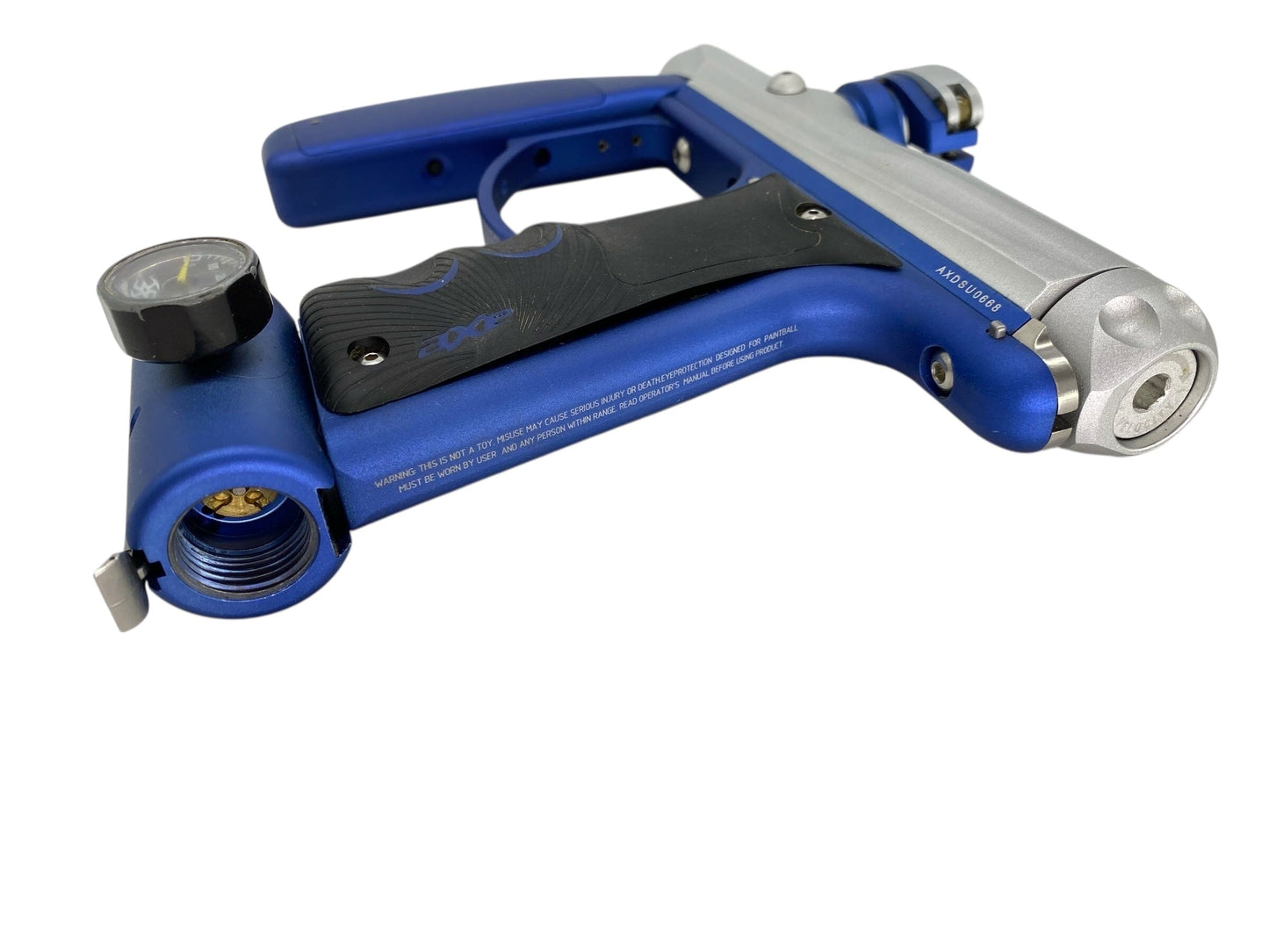 Used Empire Axe Paintball Gun Silver/Blue Paintball Gun from CPXBrosPaintball Buy/Sell/Trade Paintball Markers, New Paintball Guns, Paintball Hoppers, Paintball Masks, and Hormesis Headbands