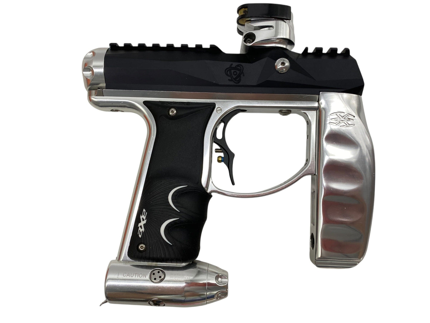 Used Empire Axe RedLine Oled W/ Inception Designs Tacticool Black/Silver Paintball Gun Paintball Gun from CPXBrosPaintball Buy/Sell/Trade Paintball Markers, New Paintball Guns, Paintball Hoppers, Paintball Masks, and Hormesis Headbands