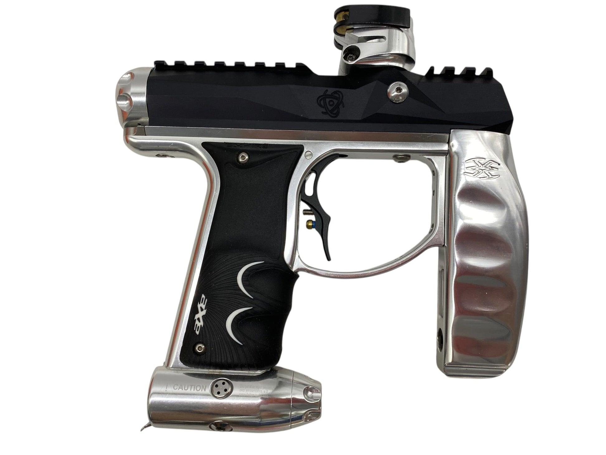 Used Empire Axe RedLine Oled W/ Inception Designs Tacticool Black/Silver Paintball Gun Paintball Gun from CPXBrosPaintball Buy/Sell/Trade Paintball Markers, New Paintball Guns, Paintball Hoppers, Paintball Masks, and Hormesis Headbands