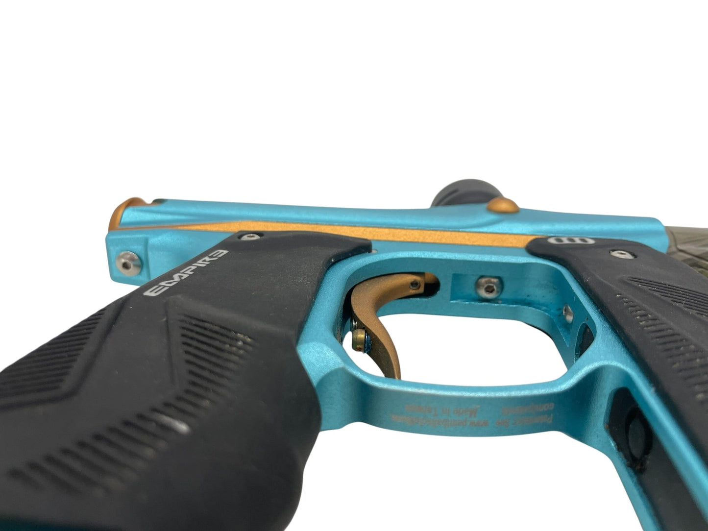 Used Empire Mini GS Aqua/Orange Paintball Gun Paintball Gun from CPXBrosPaintball Buy/Sell/Trade Paintball Markers, New Paintball Guns, Paintball Hoppers, Paintball Masks, and Hormesis Headbands