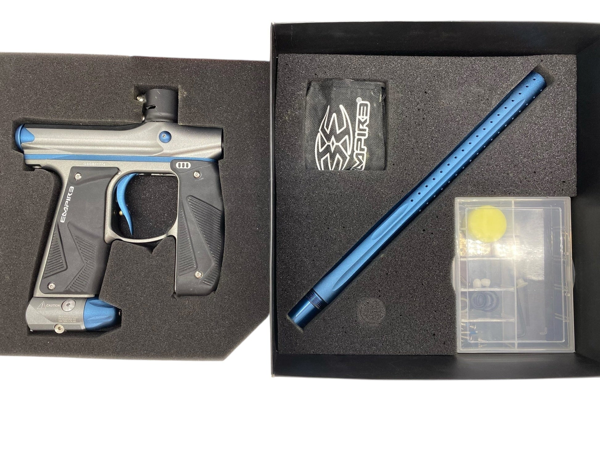 Used Empire Mini Gs Paintball Gun Grey/Blue Paintball Gun from CPXBrosPaintball Buy/Sell/Trade Paintball Markers, New Paintball Guns, Paintball Hoppers, Paintball Masks, and Hormesis Headbands