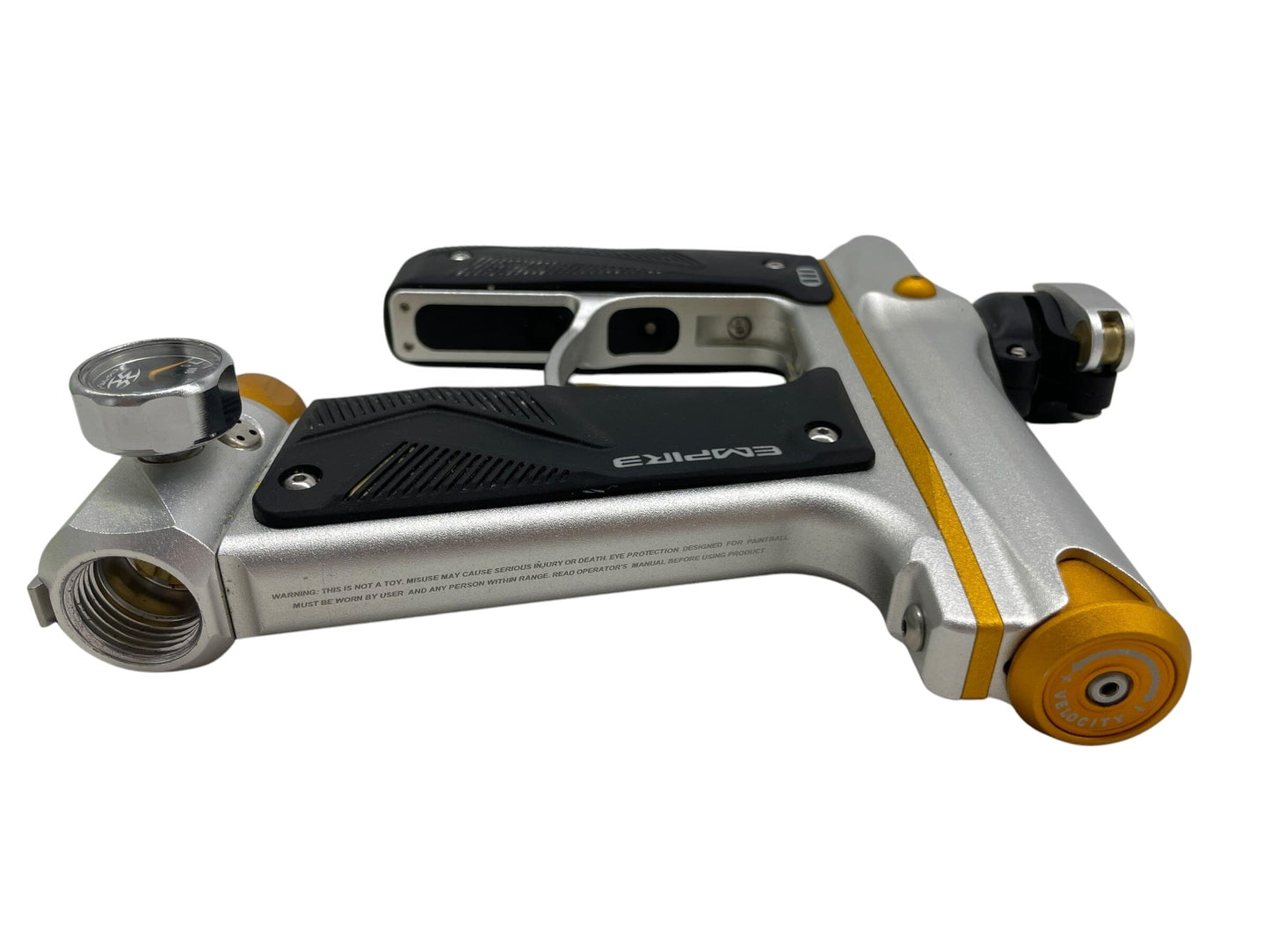 Used Empire Mini GS Silver/Gold Paintball Gun Paintball Gun from CPXBrosPaintball Buy/Sell/Trade Paintball Markers, New Paintball Guns, Paintball Hoppers, Paintball Masks, and Hormesis Headbands