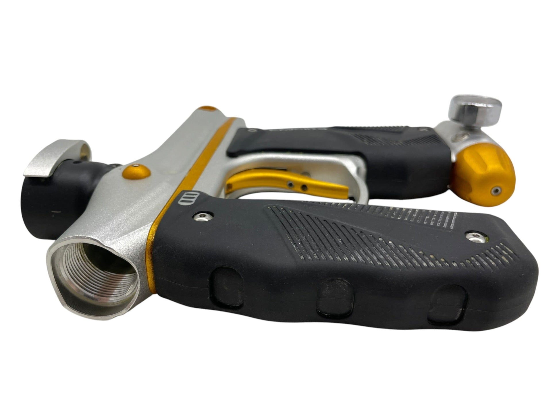 Used Empire Mini GS Silver/Gold Paintball Gun Paintball Gun from CPXBrosPaintball Buy/Sell/Trade Paintball Markers, New Paintball Guns, Paintball Hoppers, Paintball Masks, and Hormesis Headbands