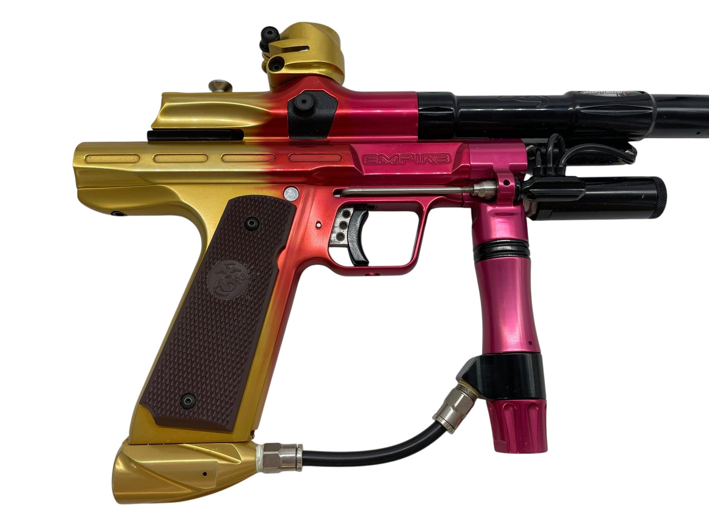 Used Empire Resurrection Autococker Gold to Red Fade Paintball Gun Paintball Gun from CPXBrosPaintball Buy/Sell/Trade Paintball Markers, New Paintball Guns, Paintball Hoppers, Paintball Masks, and Hormesis Headbands