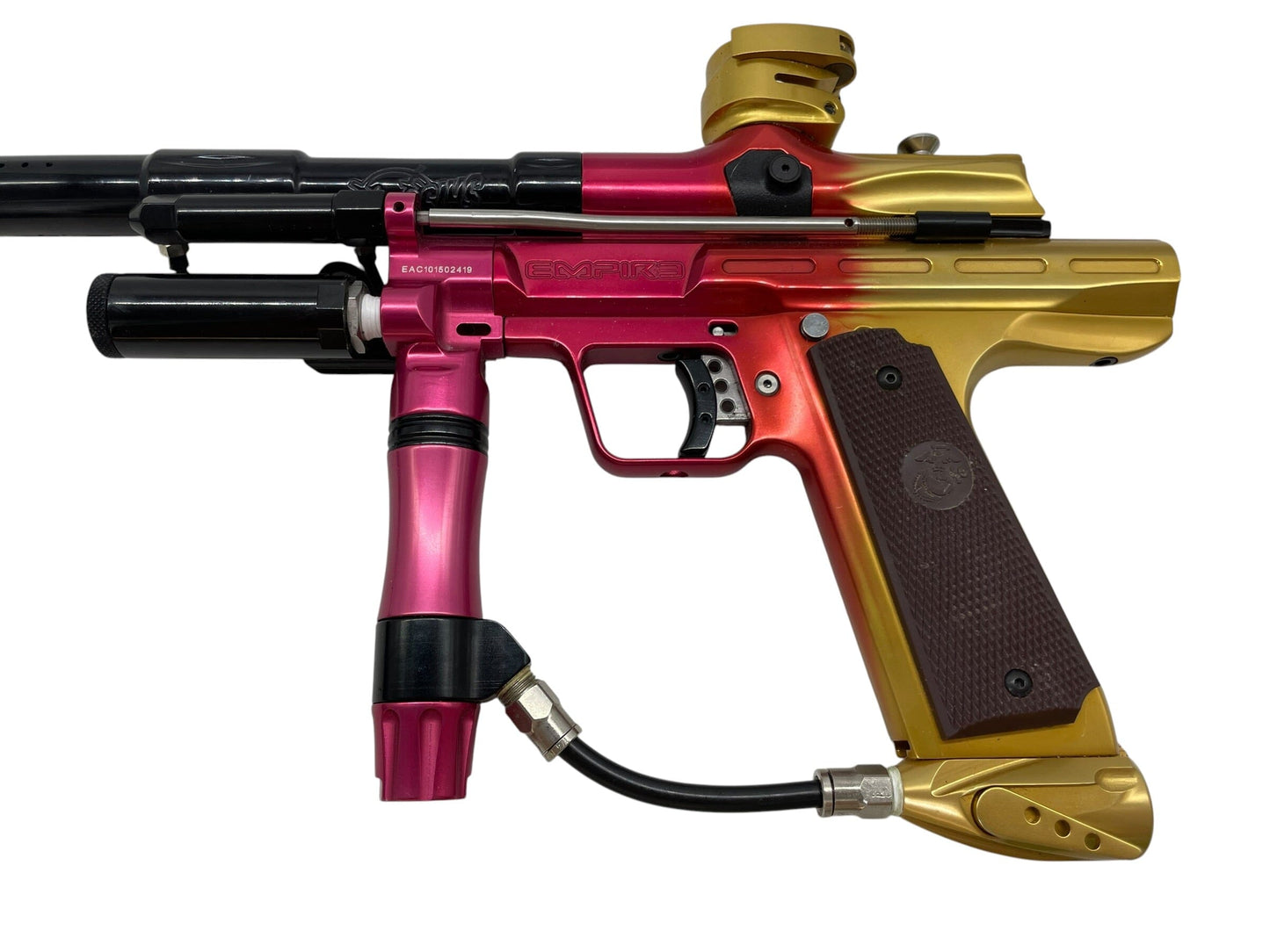 Used Empire Resurrection Autococker Gold to Red Fade Paintball Gun Paintball Gun from CPXBrosPaintball Buy/Sell/Trade Paintball Markers, New Paintball Guns, Paintball Hoppers, Paintball Masks, and Hormesis Headbands