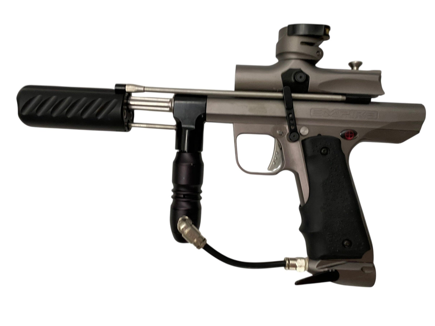 Used Empire Sniper Pump Pewter Paintball Gun Upgraded Paintball Gun from CPXBrosPaintball Buy/Sell/Trade Paintball Markers, New Paintball Guns, Paintball Hoppers, Paintball Masks, and Hormesis Headbands