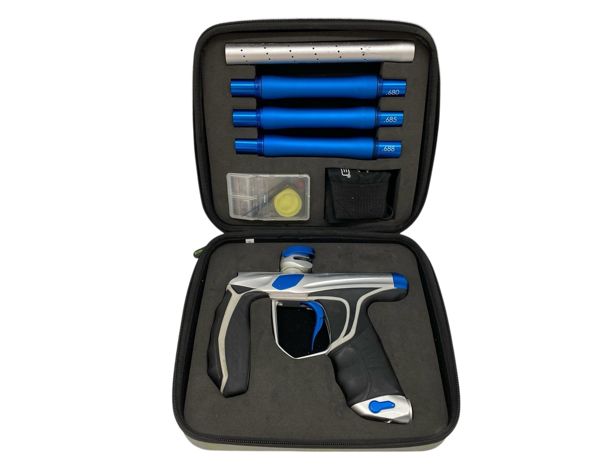 Used Empire Syx 1.5 Paintball Gun Silver/Blue Paintball Gun from CPXBrosPaintball Buy/Sell/Trade Paintball Markers, New Paintball Guns, Paintball Hoppers, Paintball Masks, and Hormesis Headbands
