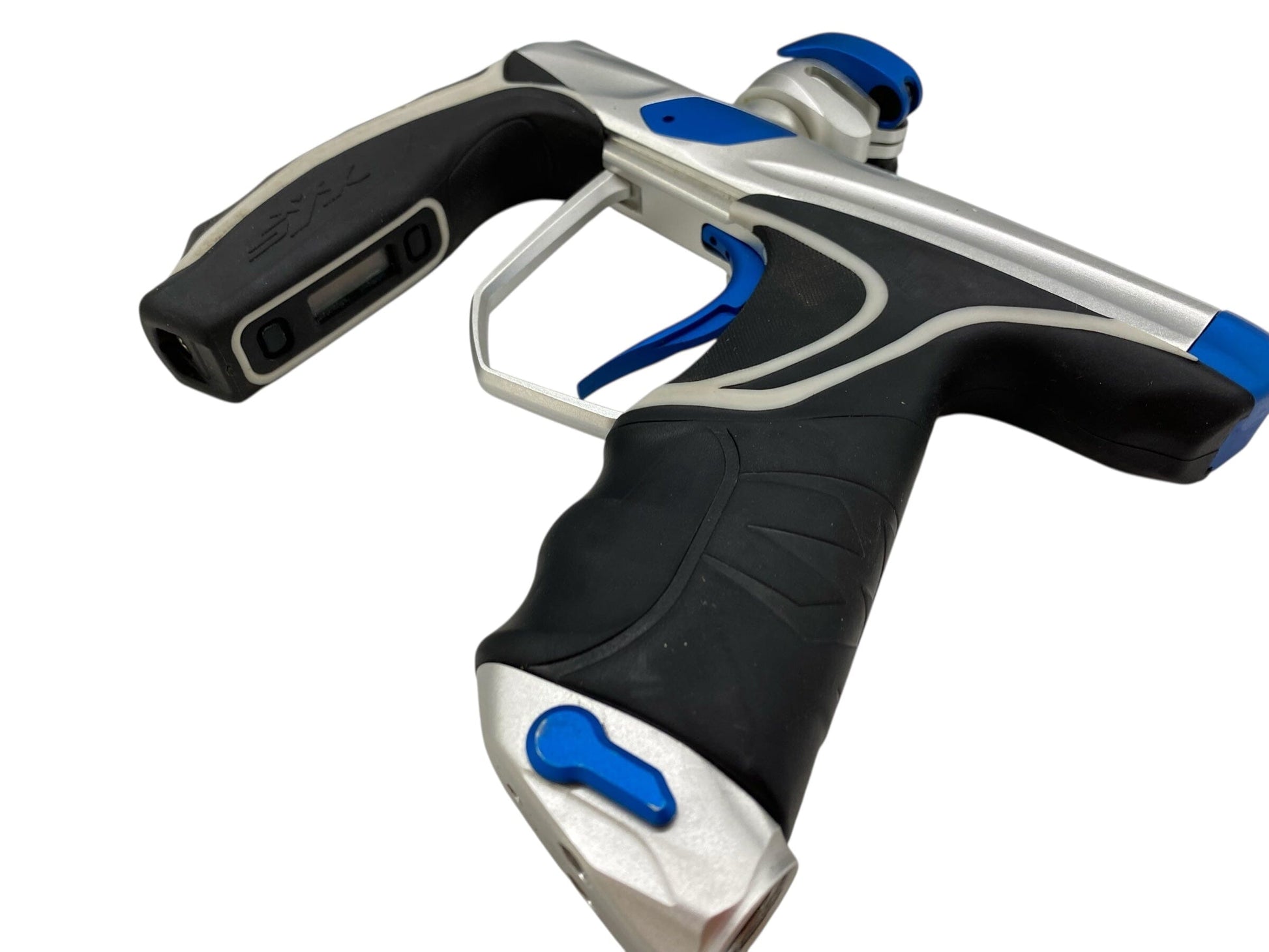 Used Empire Syx 1.5 Paintball Gun Silver/Blue Paintball Gun from CPXBrosPaintball Buy/Sell/Trade Paintball Markers, New Paintball Guns, Paintball Hoppers, Paintball Masks, and Hormesis Headbands