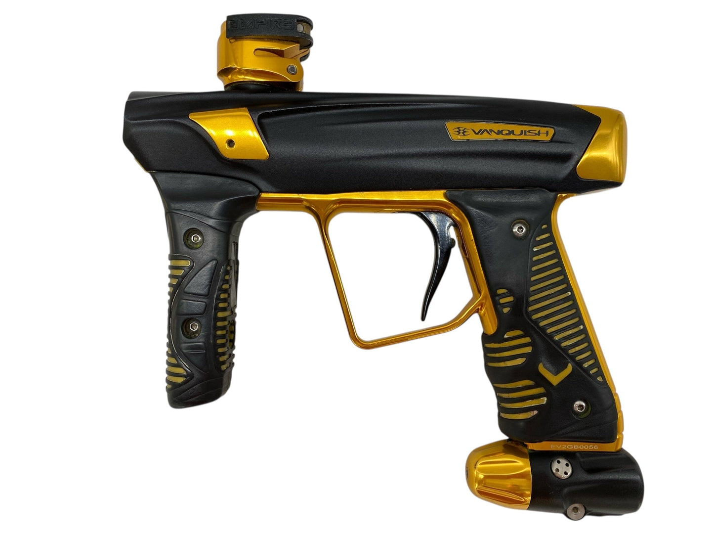 Used Empire Vanquish 2.0 Paintball Gun Black/Gold Paintball Gun from CPXBrosPaintball Buy/Sell/Trade Paintball Markers, New Paintball Guns, Paintball Hoppers, Paintball Masks, and Hormesis Headbands