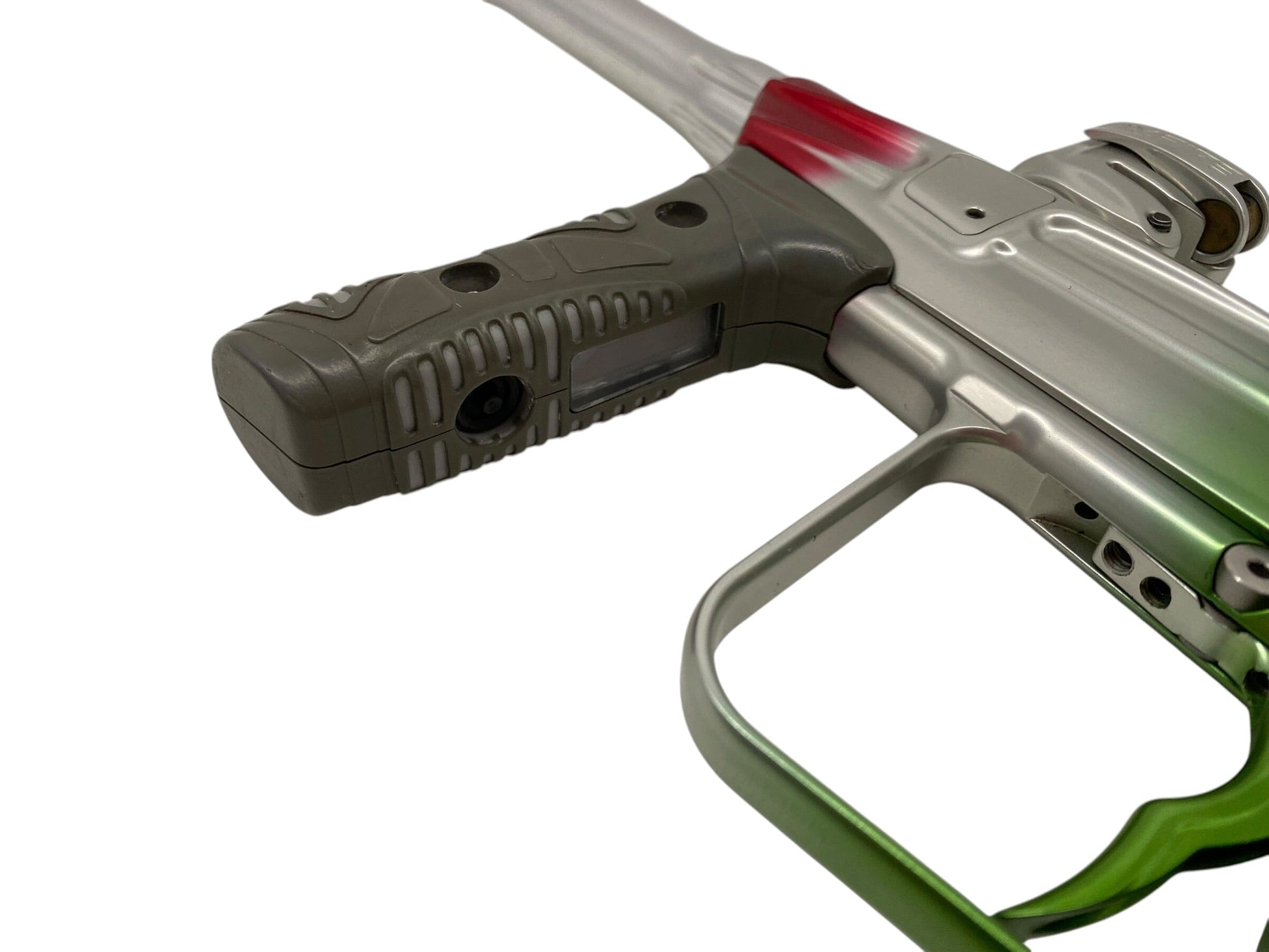 Used Empire Vanquish Green Silver Red Fade Paintball Gun Paintball Gun from CPXBrosPaintball Buy/Sell/Trade Paintball Markers, New Paintball Guns, Paintball Hoppers, Paintball Masks, and Hormesis Headbands