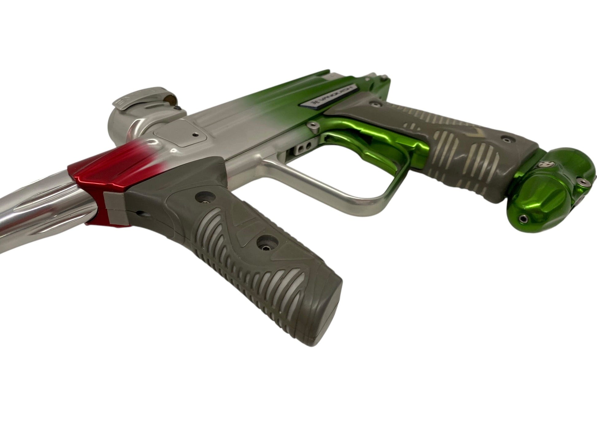 Used Empire Vanquish Green Silver Red Fade Paintball Gun Paintball Gun from CPXBrosPaintball Buy/Sell/Trade Paintball Markers, New Paintball Guns, Paintball Hoppers, Paintball Masks, and Hormesis Headbands