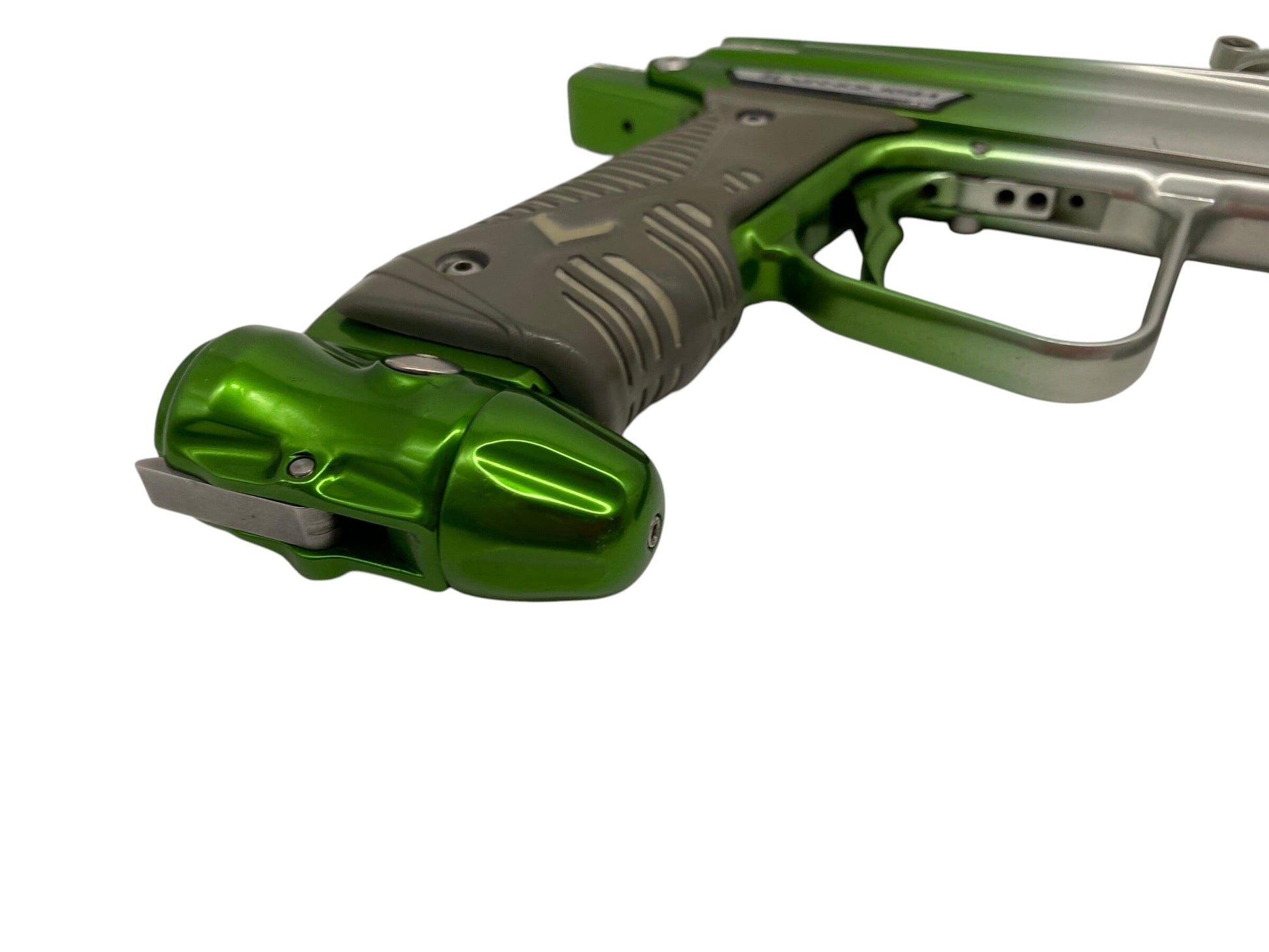 Used Empire Vanquish Green Silver Red Fade Paintball Gun Paintball Gun from CPXBrosPaintball Buy/Sell/Trade Paintball Markers, New Paintball Guns, Paintball Hoppers, Paintball Masks, and Hormesis Headbands