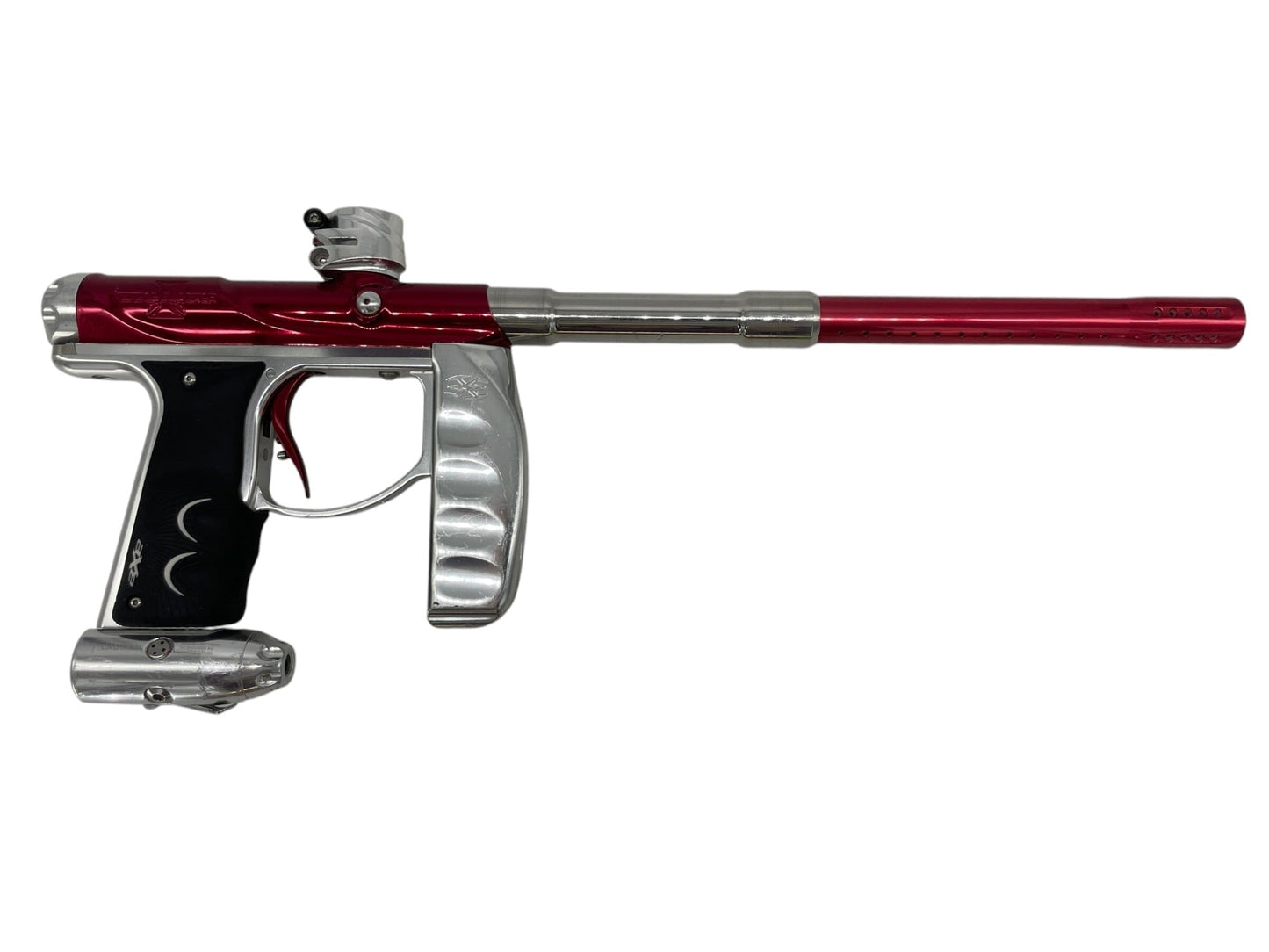 Used EMPIRE VICIOUS AXE RED/SILVER PAINTBALL GUN Paintball Gun from CPXBrosPaintball Buy/Sell/Trade Paintball Markers, New Paintball Guns, Paintball Hoppers, Paintball Masks, and Hormesis Headbands