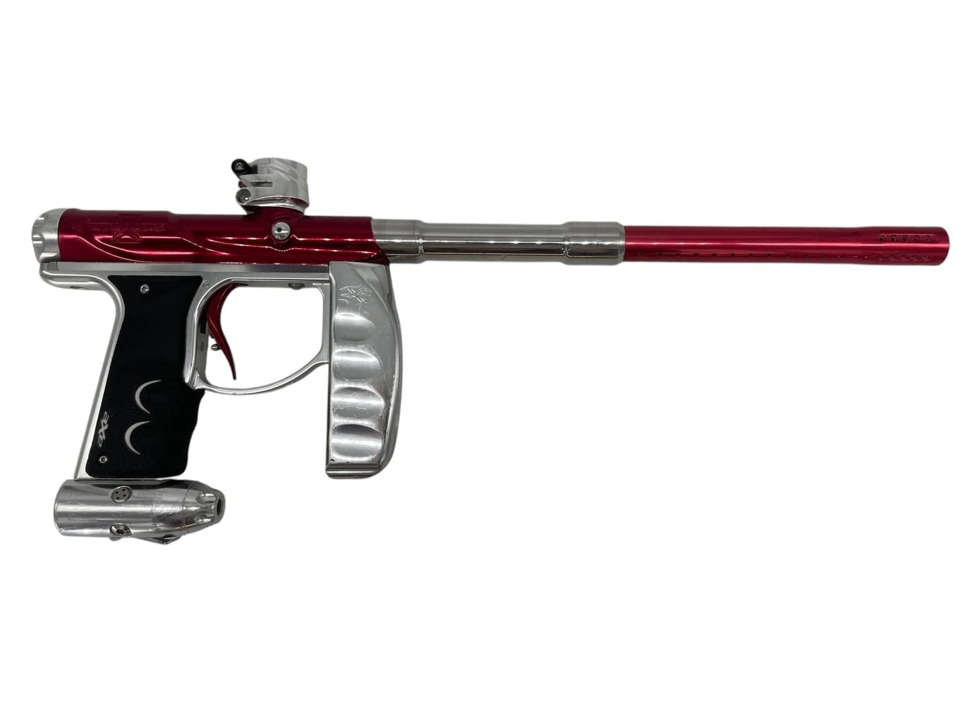 Used EMPIRE VICIOUS AXE RED/SILVER PAINTBALL GUN Paintball Gun from CPXBrosPaintball Buy/Sell/Trade Paintball Markers, New Paintball Guns, Paintball Hoppers, Paintball Masks, and Hormesis Headbands