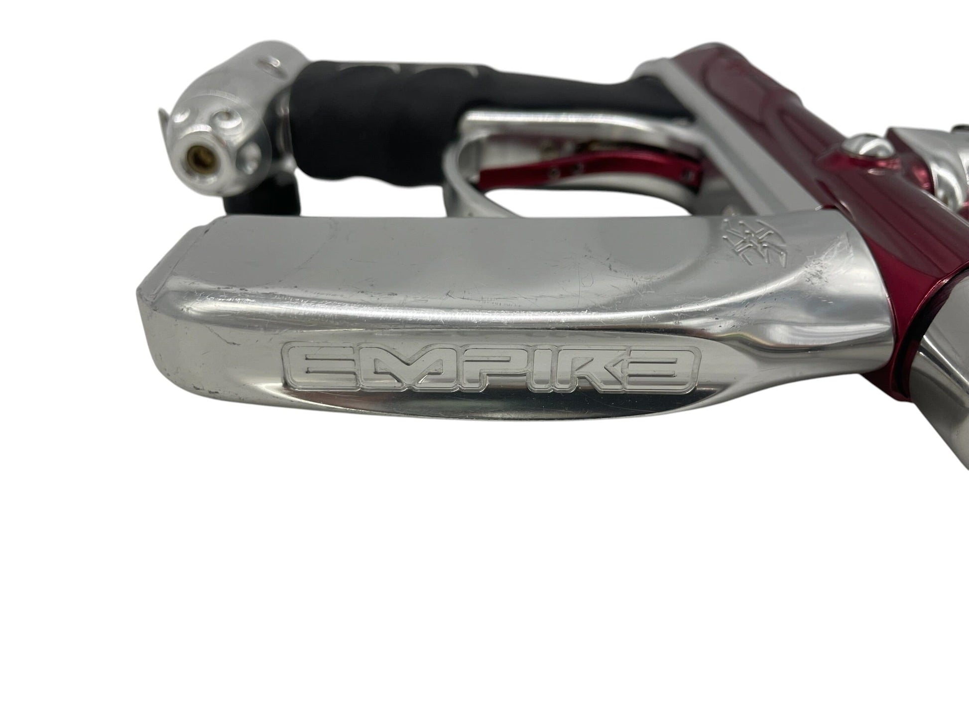 Used EMPIRE VICIOUS AXE RED/SILVER PAINTBALL GUN Paintball Gun from CPXBrosPaintball Buy/Sell/Trade Paintball Markers, New Paintball Guns, Paintball Hoppers, Paintball Masks, and Hormesis Headbands