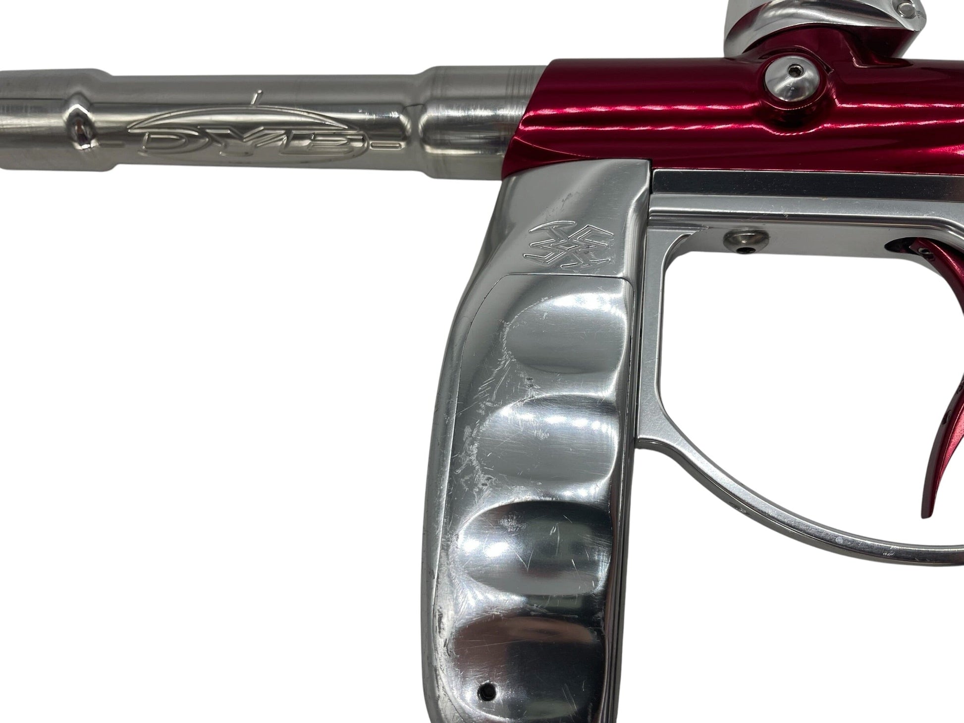 Used EMPIRE VICIOUS AXE RED/SILVER PAINTBALL GUN Paintball Gun from CPXBrosPaintball Buy/Sell/Trade Paintball Markers, New Paintball Guns, Paintball Hoppers, Paintball Masks, and Hormesis Headbands