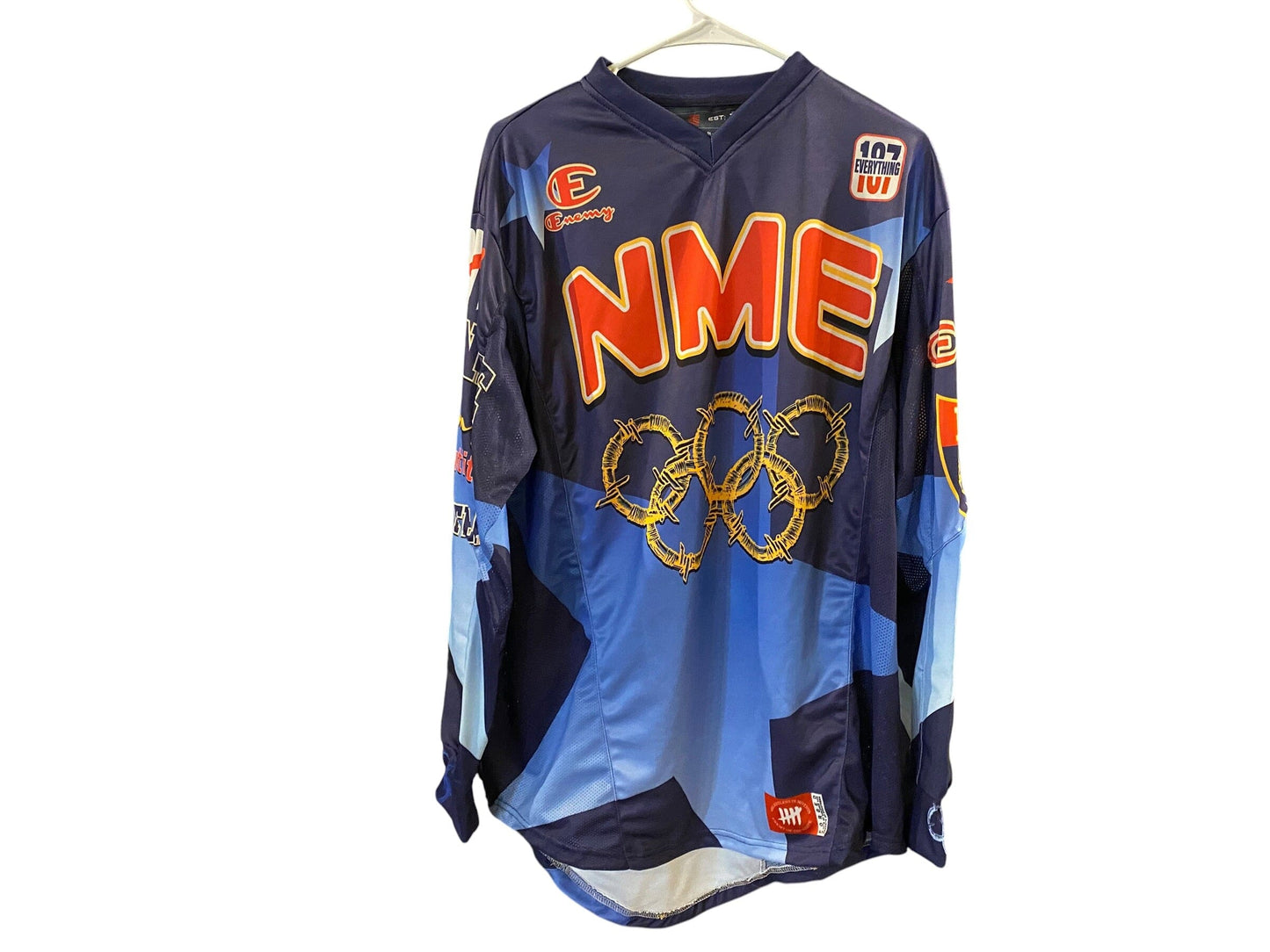 Used ENEMY OF THE STATE “NME Olympic” Paintball Jersey : Size SMALL Paintball Gun from CPXBrosPaintball Buy/Sell/Trade Paintball Markers, New Paintball Guns, Paintball Hoppers, Paintball Masks, and Hormesis Headbands