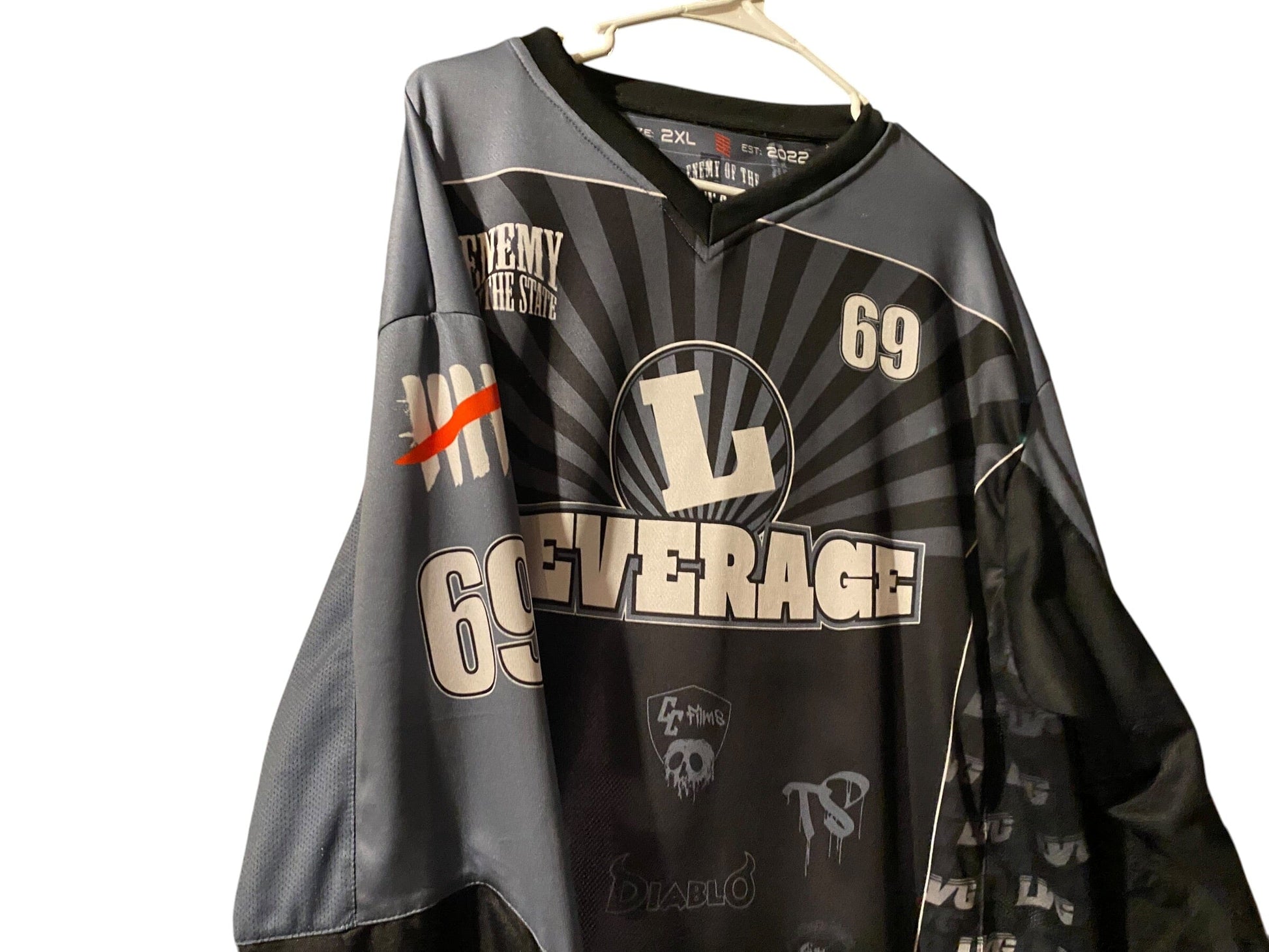 Used ENEMY OF THE STATE Paintball Jersey Leverage : Size 2XL Paintball Gun from CPXBrosPaintball Buy/Sell/Trade Paintball Markers, New Paintball Guns, Paintball Hoppers, Paintball Masks, and Hormesis Headbands