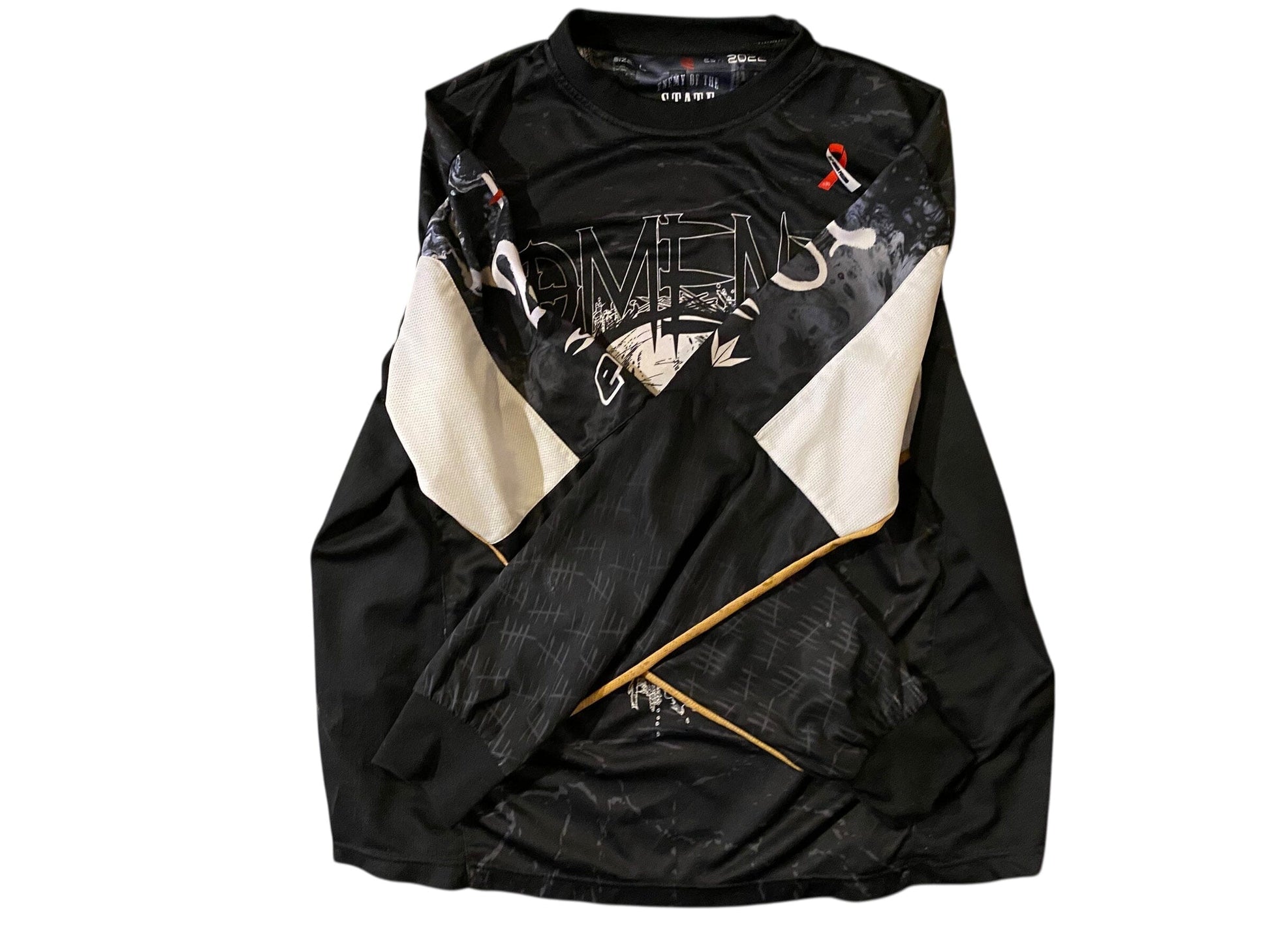 Used ENEMY OF THE STATE Paintball Jersey - size LARGE Paintball Gun from CPXBrosPaintball Buy/Sell/Trade Paintball Markers, New Paintball Guns, Paintball Hoppers, Paintball Masks, and Hormesis Headbands