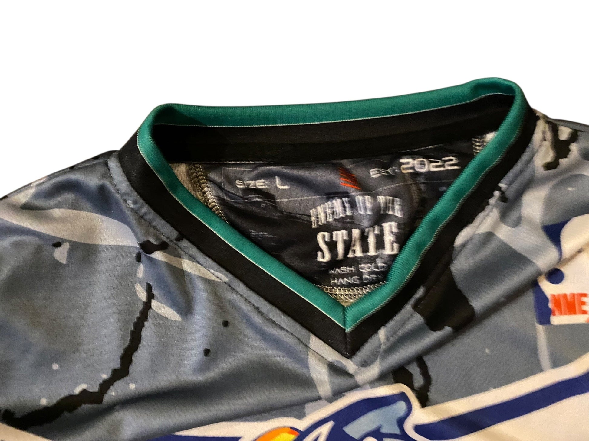 Used ENEMY OF THE STATE Paintball Jersey : size LARGE Paintball Gun from CPXBrosPaintball Buy/Sell/Trade Paintball Markers, New Paintball Guns, Paintball Hoppers, Paintball Masks, and Hormesis Headbands