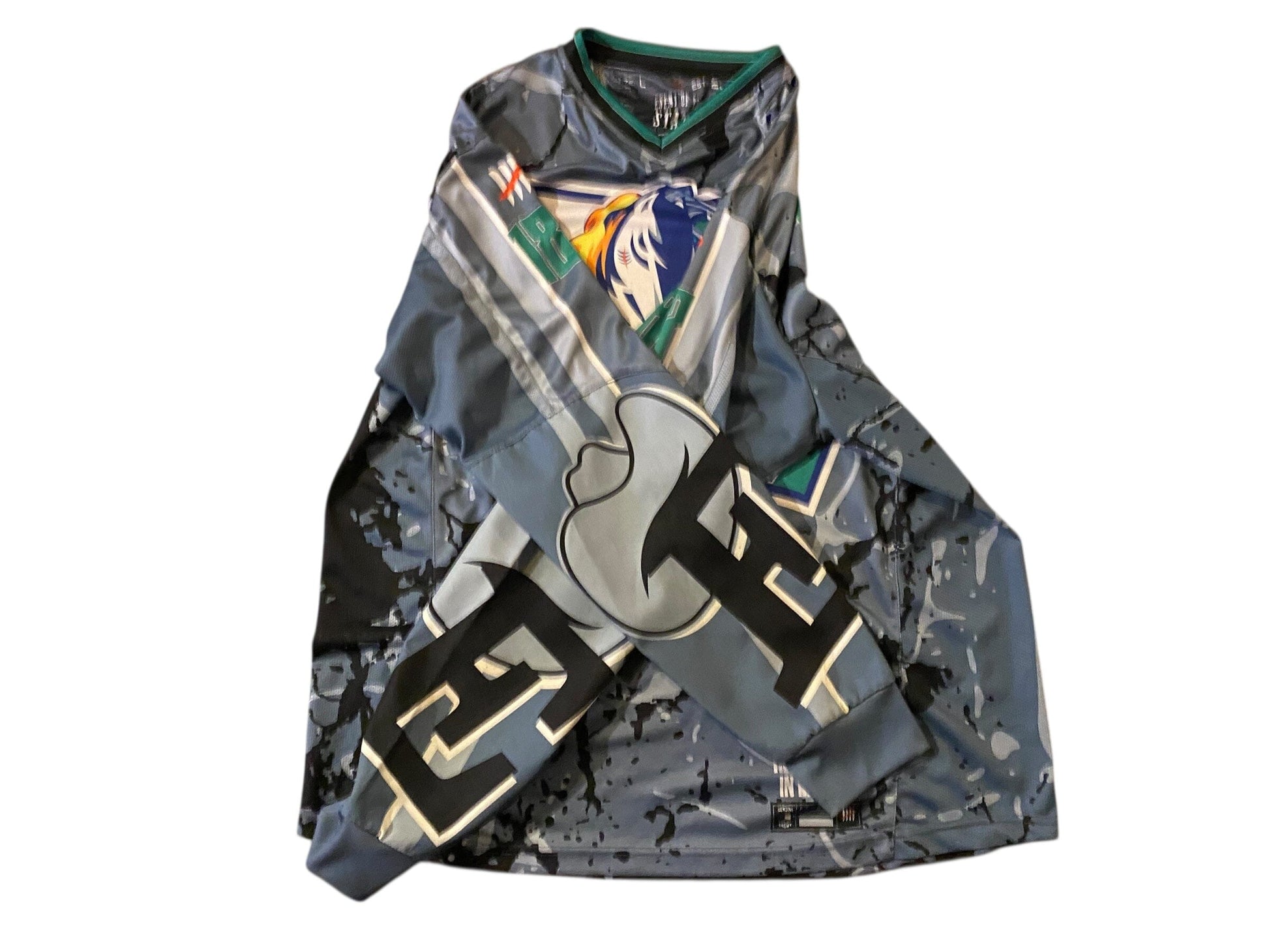 Used ENEMY OF THE STATE Paintball Jersey : size LARGE Paintball Gun from CPXBrosPaintball Buy/Sell/Trade Paintball Markers, New Paintball Guns, Paintball Hoppers, Paintball Masks, and Hormesis Headbands