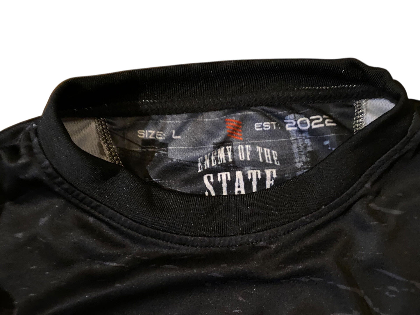 Used ENEMY OF THE STATE Paintball Jersey - size LARGE Paintball Gun from CPXBrosPaintball Buy/Sell/Trade Paintball Markers, New Paintball Guns, Paintball Hoppers, Paintball Masks, and Hormesis Headbands