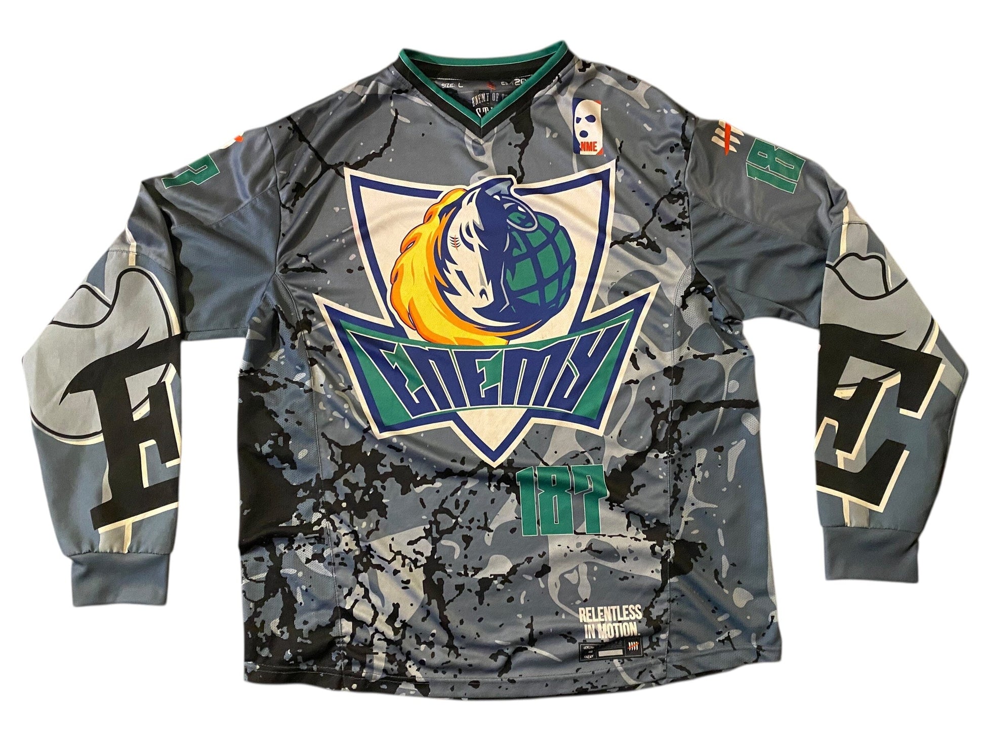Used ENEMY OF THE STATE Paintball Jersey : size LARGE Paintball Gun from CPXBrosPaintball Buy/Sell/Trade Paintball Markers, New Paintball Guns, Paintball Hoppers, Paintball Masks, and Hormesis Headbands