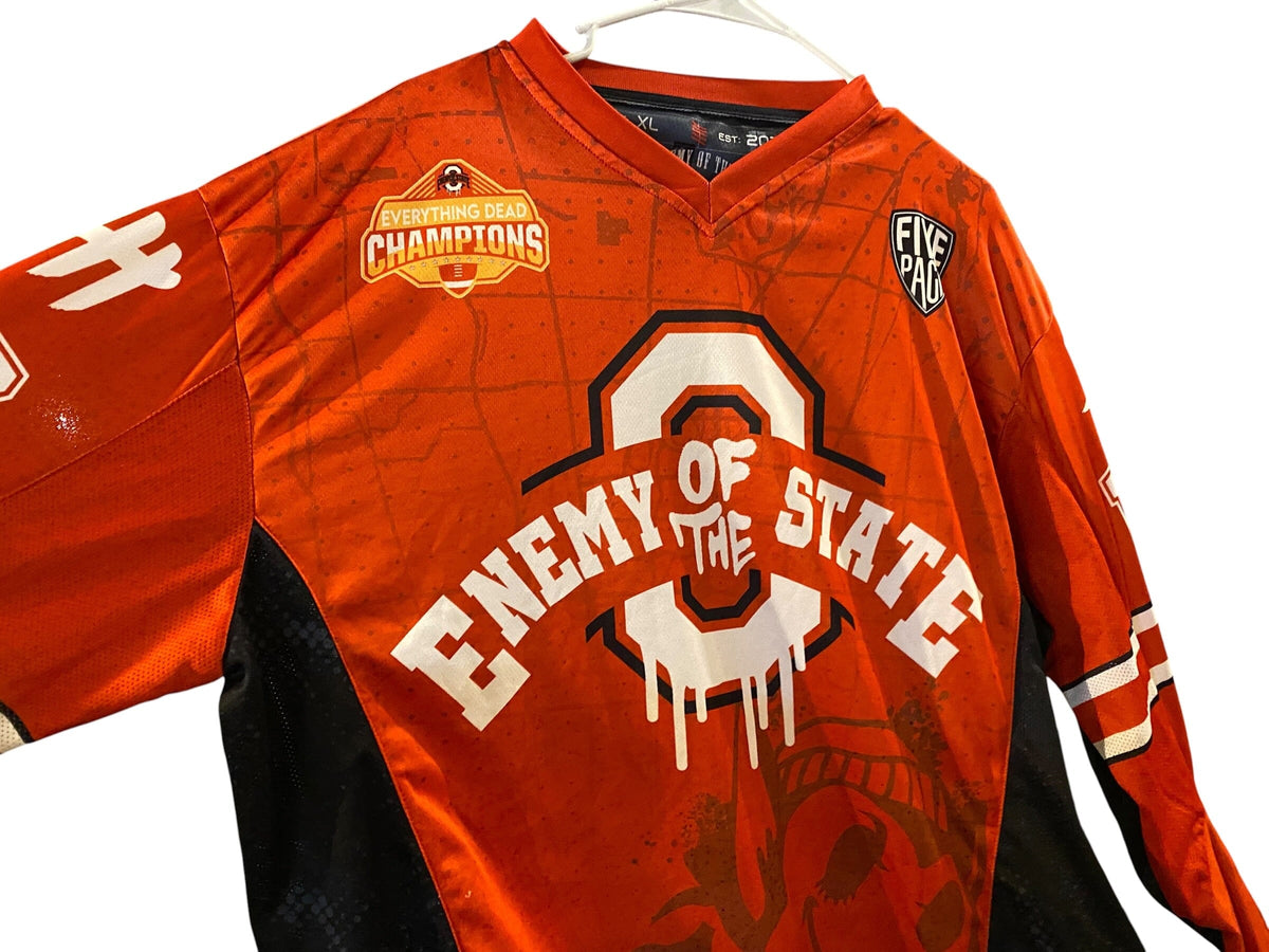 Used ENEMY OF THE STATE PAINTBALL JERSEY : SIZE XL Paintball Gun from CPXBrosPaintball Buy/Sell/Trade Paintball Markers, New Paintball Guns, Paintball Hoppers, Paintball Masks, and Hormesis Headbands