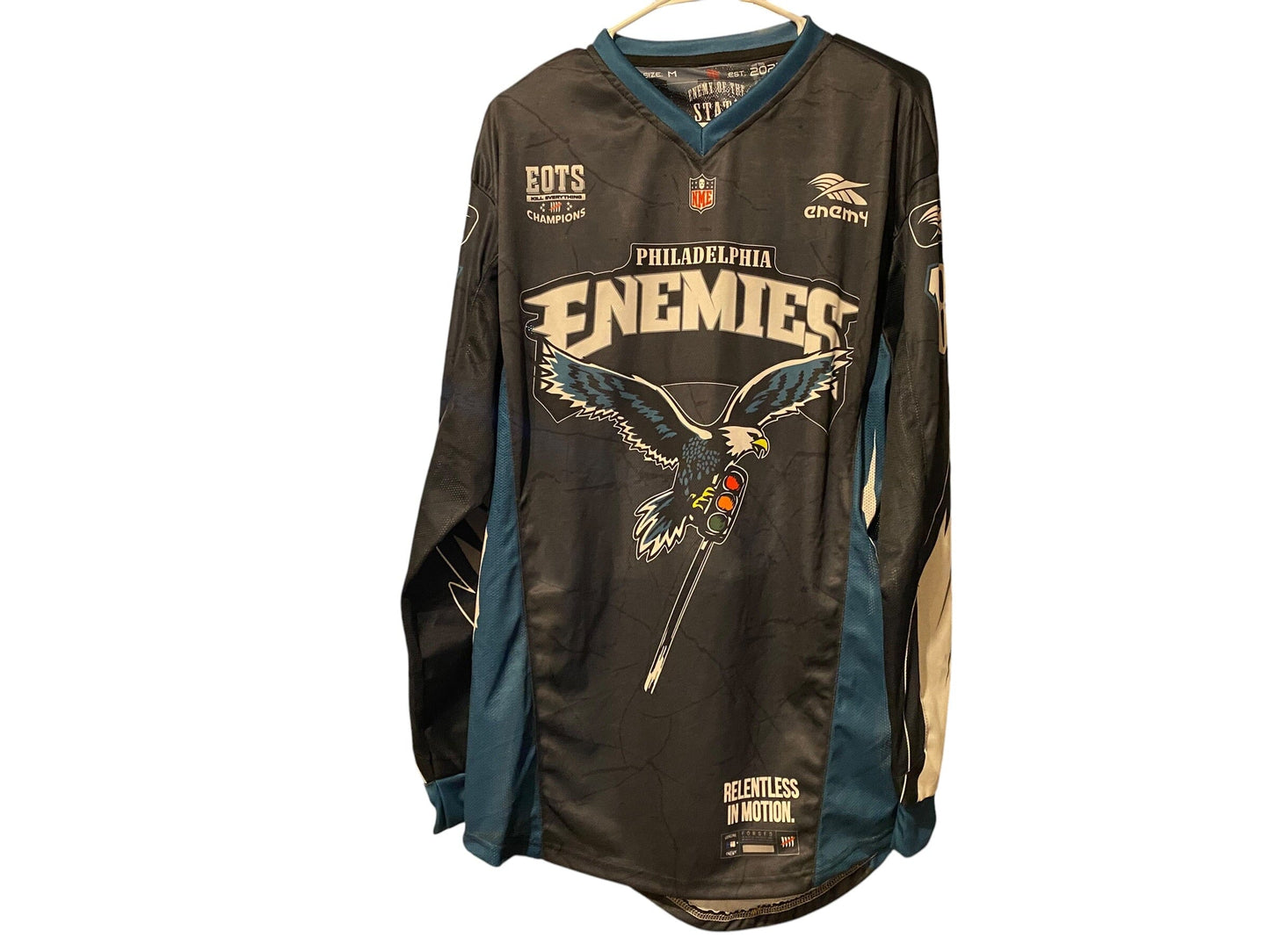 Used ENEMY OF THE STATE “Philadelphia Enemies” Paintball Jersey : Size MEDIUM Paintball Gun from CPXBrosPaintball Buy/Sell/Trade Paintball Markers, New Paintball Guns, Paintball Hoppers, Paintball Masks, and Hormesis Headbands