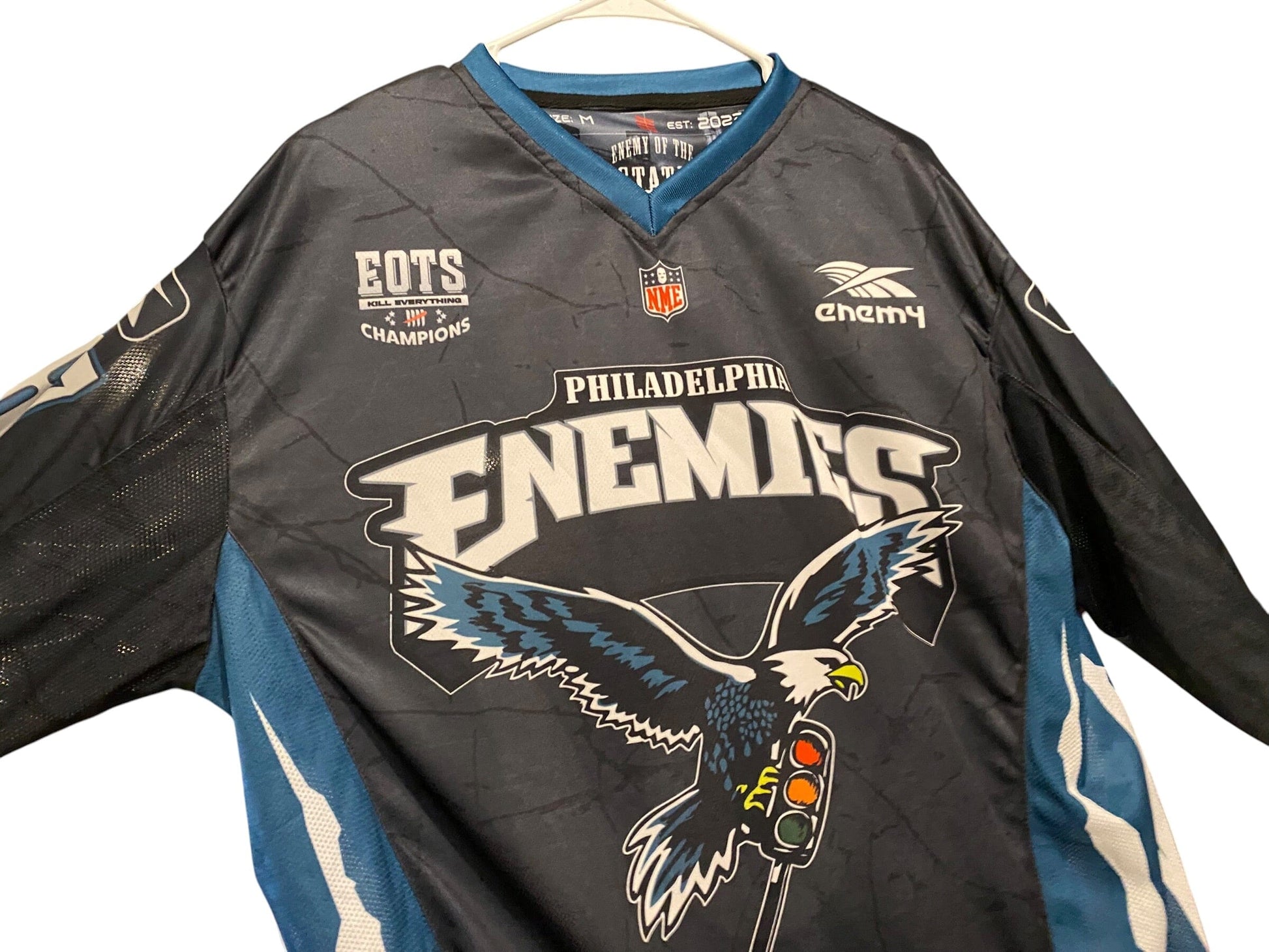 Used ENEMY OF THE STATE “Philadelphia Enemies” Paintball Jersey : Size MEDIUM Paintball Gun from CPXBrosPaintball Buy/Sell/Trade Paintball Markers, New Paintball Guns, Paintball Hoppers, Paintball Masks, and Hormesis Headbands