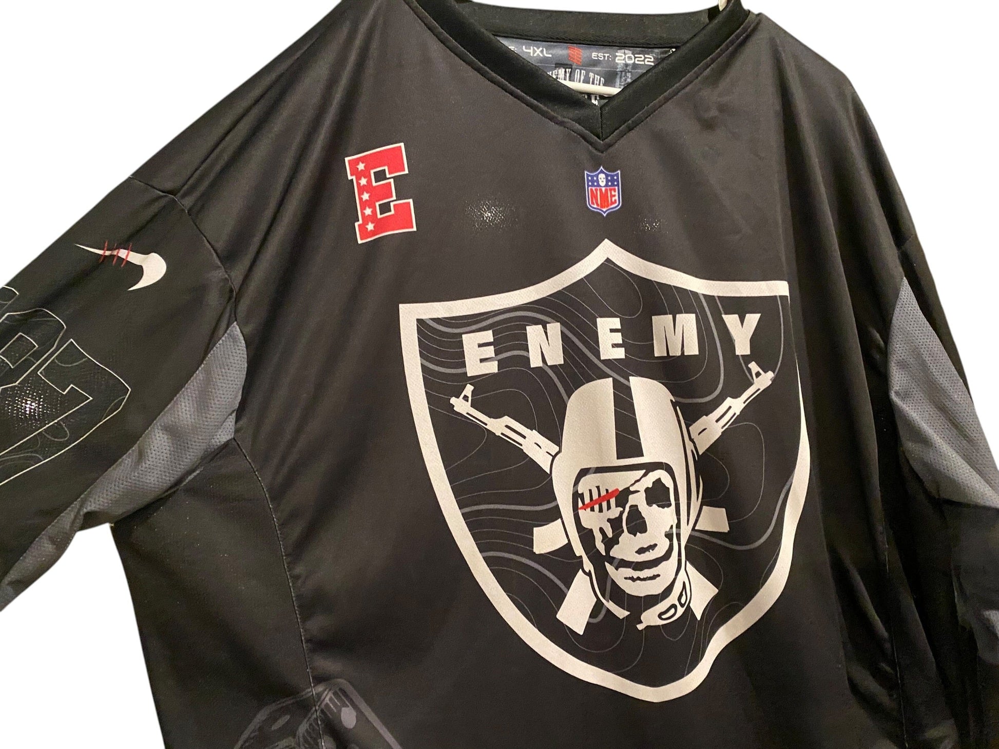 Used ENEMY OF THE STATE "Raiders" Paintball Jersey : Size 4XL Paintball Gun from CPXBrosPaintball Buy/Sell/Trade Paintball Markers, New Paintball Guns, Paintball Hoppers, Paintball Masks, and Hormesis Headbands