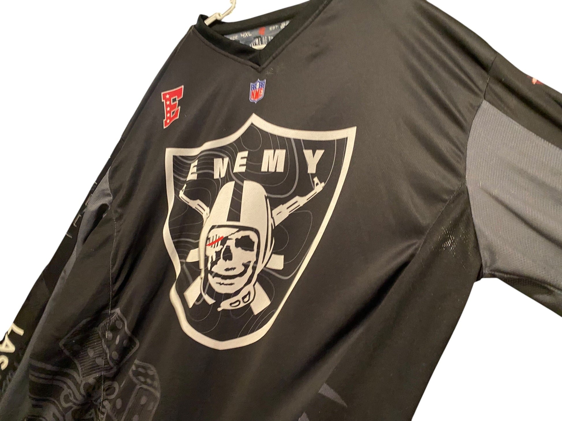Used ENEMY OF THE STATE "Raiders" Paintball Jersey : Size 4XL Paintball Gun from CPXBrosPaintball Buy/Sell/Trade Paintball Markers, New Paintball Guns, Paintball Hoppers, Paintball Masks, and Hormesis Headbands