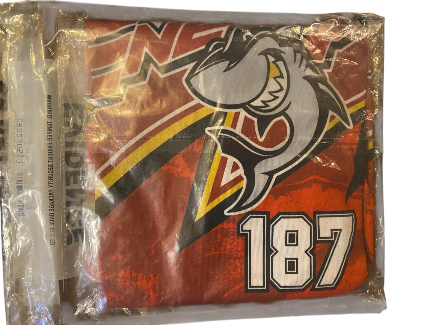 Used ENEMY OF THE STATE “THE SHARKS” #187 Reinforced Jersey - Size MEDIUM Paintball Gun from CPXBrosPaintball Buy/Sell/Trade Paintball Markers, New Paintball Guns, Paintball Hoppers, Paintball Masks, and Hormesis Headbands