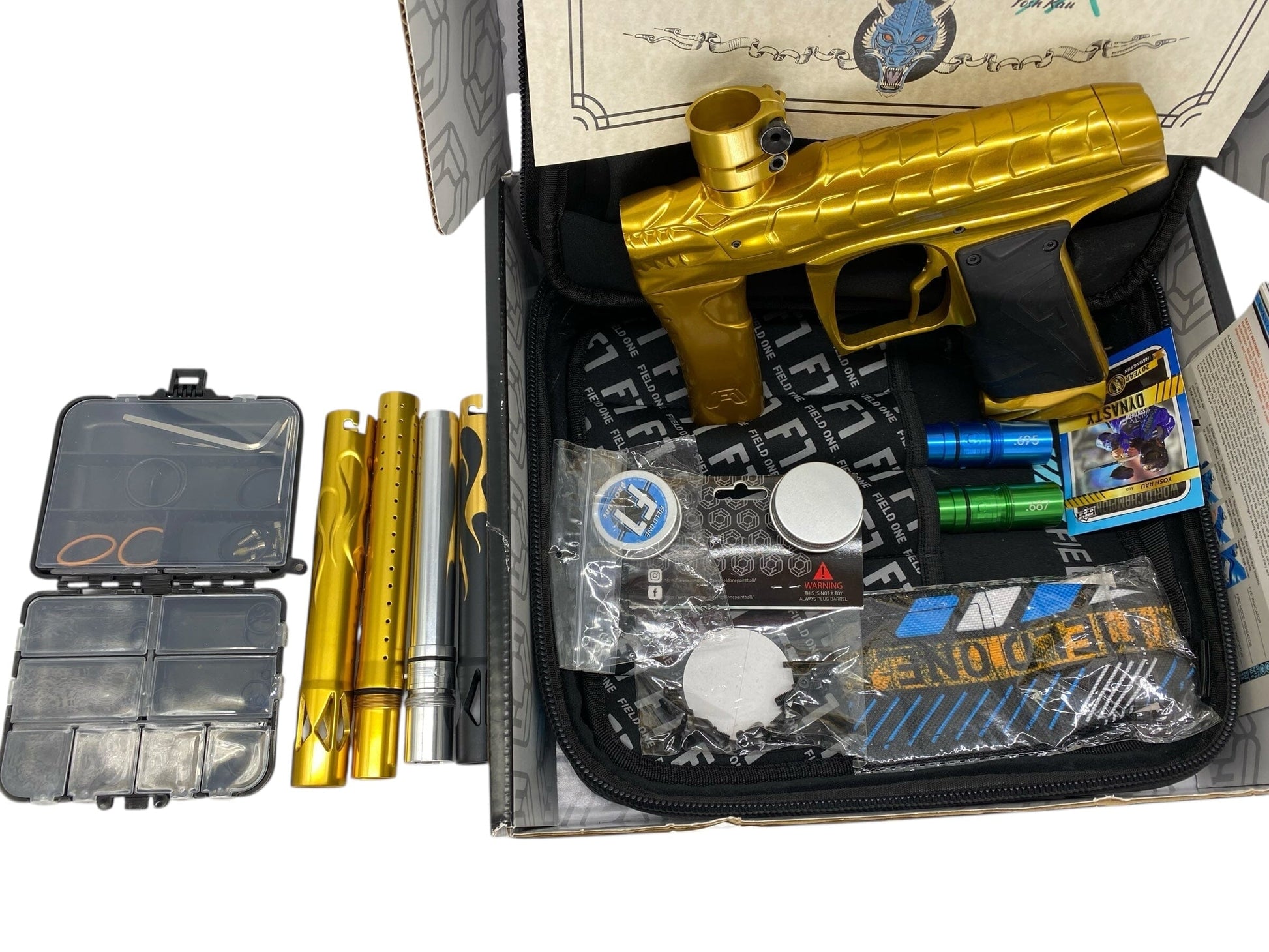 Used Field One Force Dragon V2 Paintball Gun Gold Paintball Gun from CPXBrosPaintball Buy/Sell/Trade Paintball Markers, New Paintball Guns, Paintball Hoppers, Paintball Masks, and Hormesis Headbands