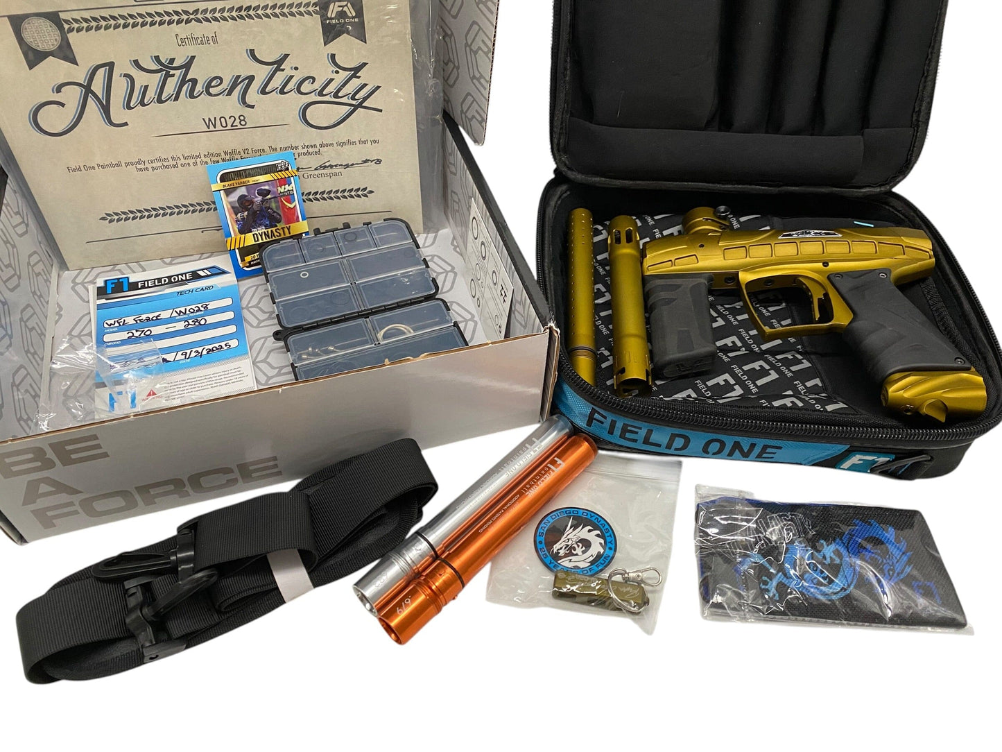 Used Field One Force WFL WAFFLE Gold Paintball Gun Paintball Gun from CPXBrosPaintball Buy/Sell/Trade Paintball Markers, New Paintball Guns, Paintball Hoppers, Paintball Masks, and Hormesis Headbands