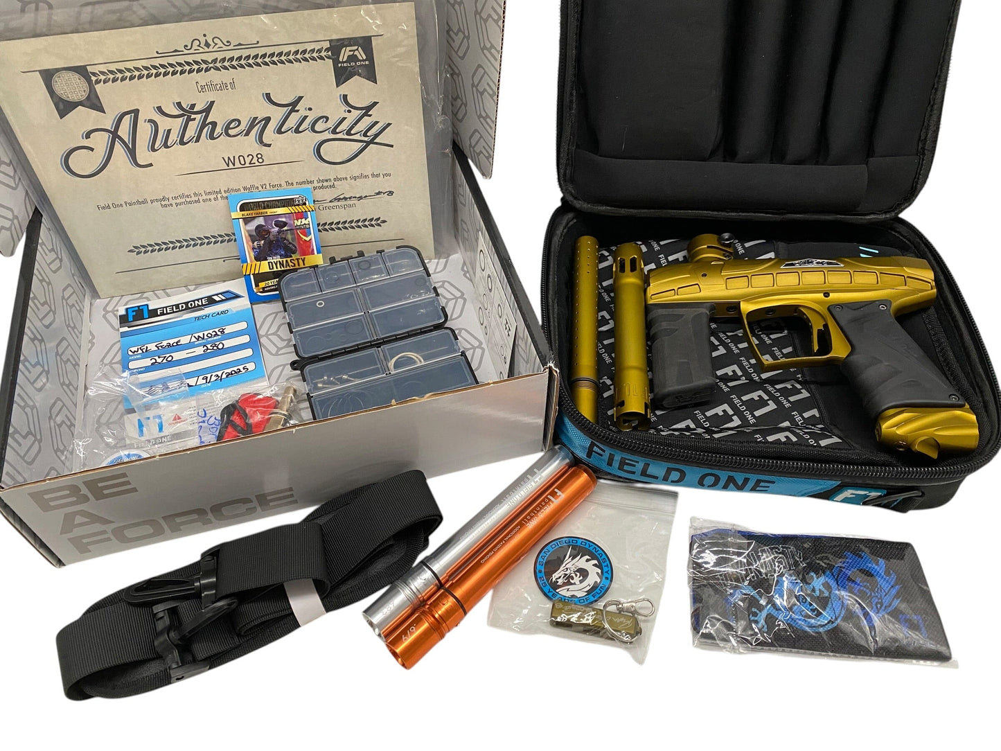 Used Field One Force WFL WAFFLE Gold Paintball Gun Paintball Gun from CPXBrosPaintball Buy/Sell/Trade Paintball Markers, New Paintball Guns, Paintball Hoppers, Paintball Masks, and Hormesis Headbands