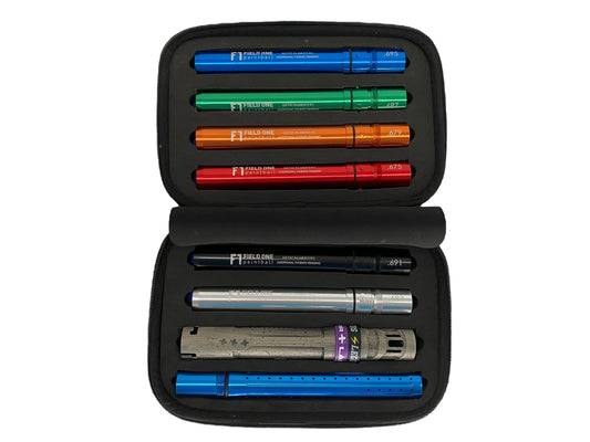 Used Field One Legends Acculock 8 Piece Barrel Kit - Autococker Threaded - Oliver Lang Dust Blue Paintball Gun from CPXBrosPaintball Buy/Sell/Trade Paintball Markers, New Paintball Guns, Paintball Hoppers, Paintball Masks, and Hormesis Headbands