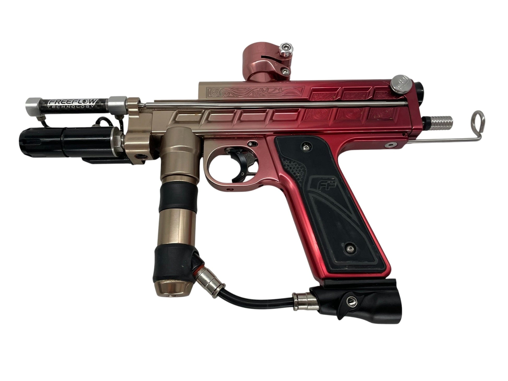 Used Freeflow Champion Autococker Red To Bronze Fade Paintball Gun Paintball Gun from CPXBrosPaintball Buy/Sell/Trade Paintball Markers, New Paintball Guns, Paintball Hoppers, Paintball Masks, and Hormesis Headbands
