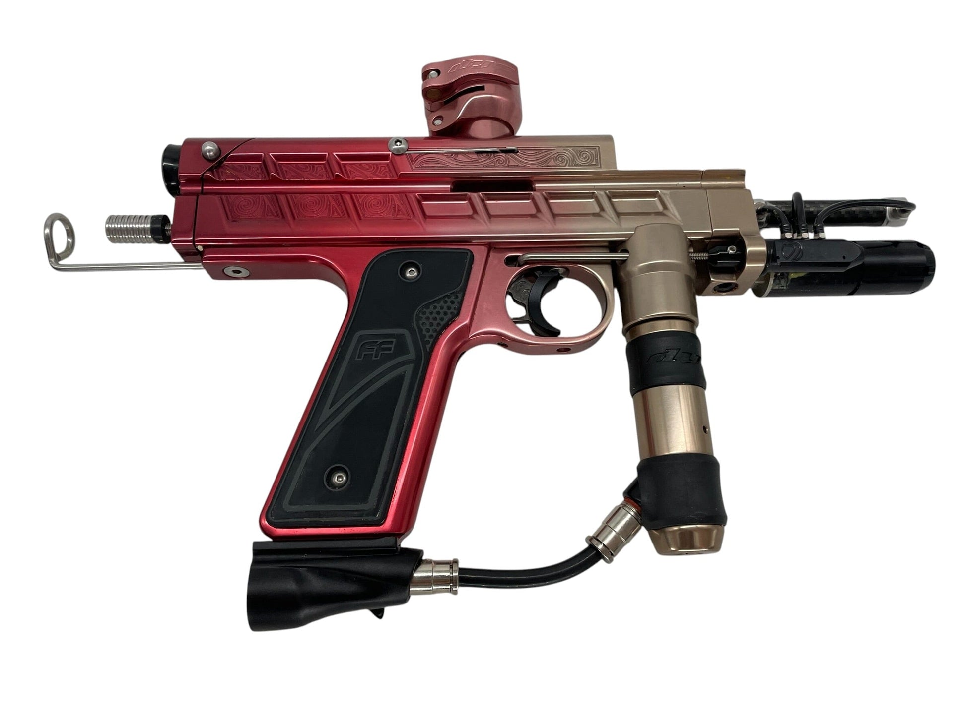 Used Freeflow Champion Autococker Red To Bronze Fade Paintball Gun Paintball Gun from CPXBrosPaintball Buy/Sell/Trade Paintball Markers, New Paintball Guns, Paintball Hoppers, Paintball Masks, and Hormesis Headbands